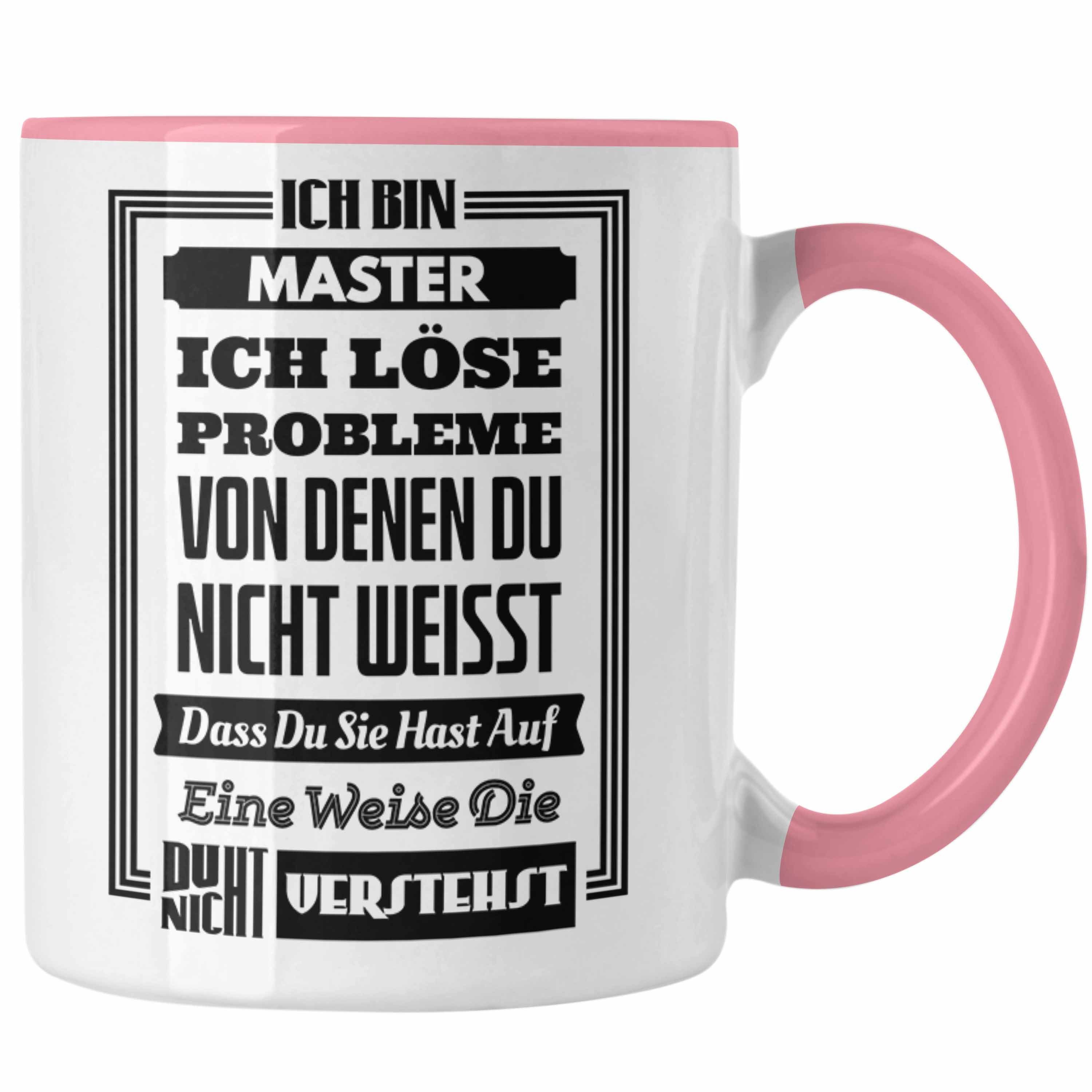 Trendation Tasse Trendation - Master Prüfung Tasse bestanden Geschenk Abschluss Masterarbeit Exam Prüfung Rosa