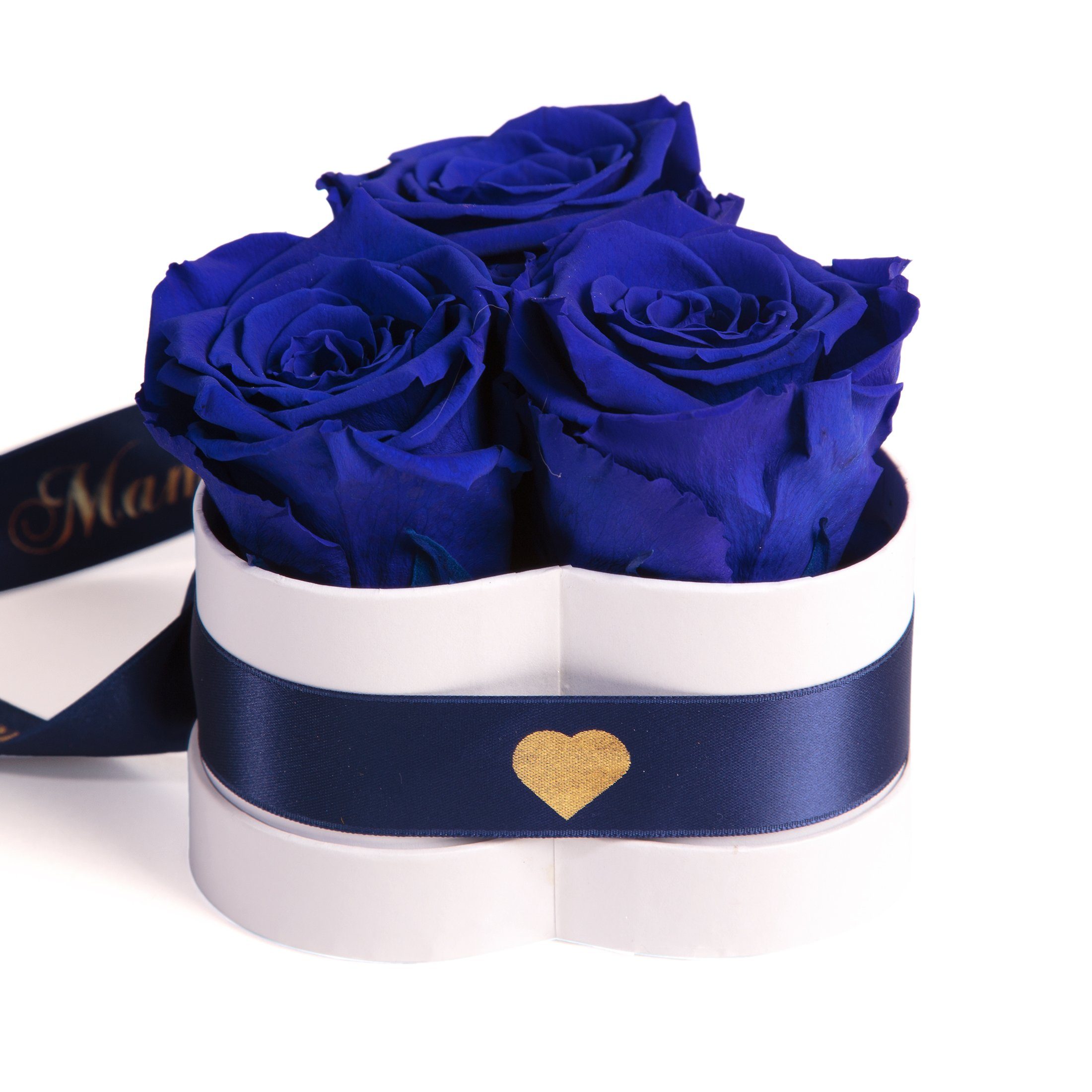 Rose, ROSEMARIE die Rosen 10 Infinity Höhe Jahre SCHULZ echte Heidelberg, Blumen Mama Beste Blau Geschenk Herz Rosenbox 3 cm, 3 haltbar für Kunstblume Welt der