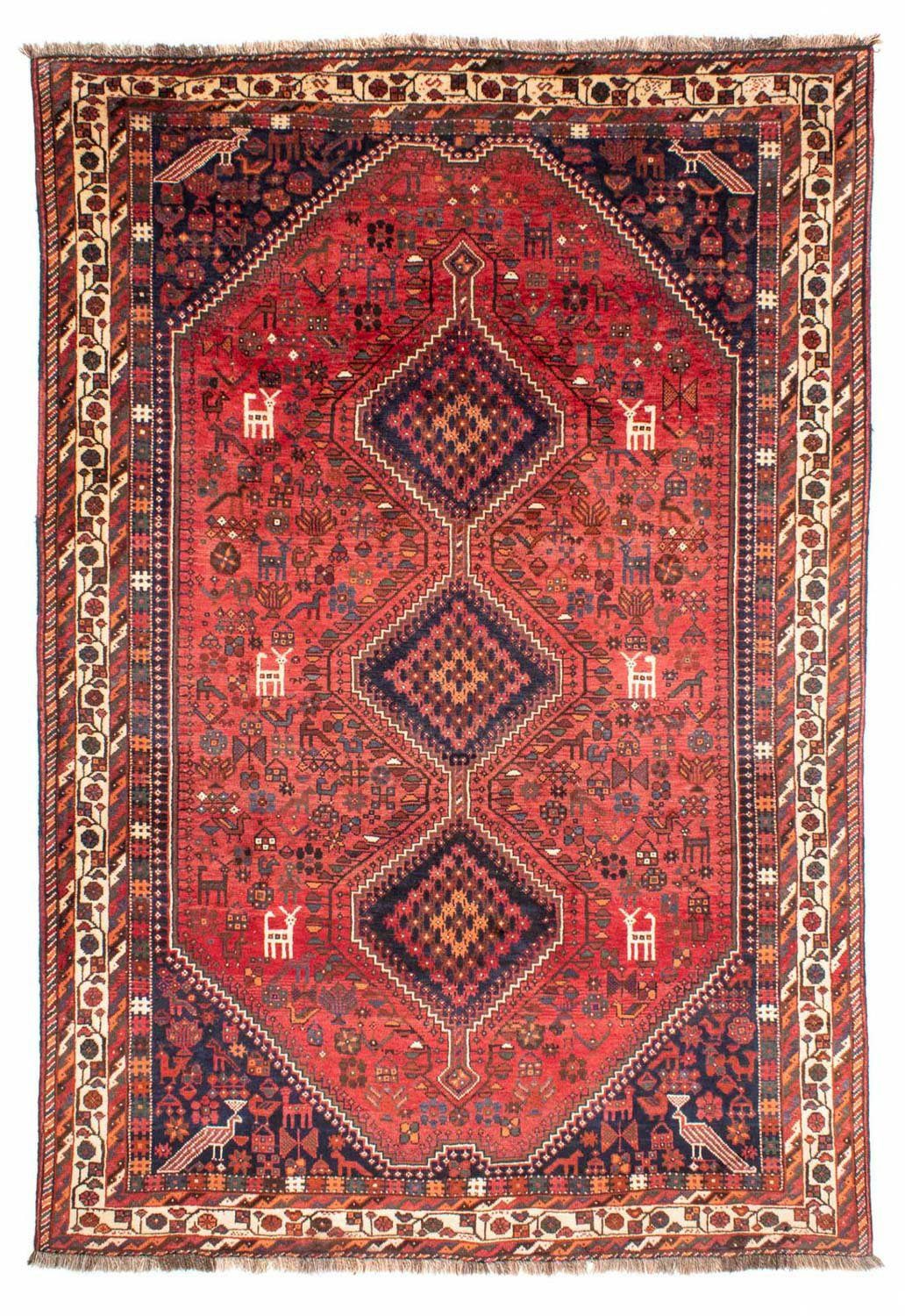 Wollteppich Shiraz Medaillon Rosso 308 x 206 cm, morgenland, rechteckig, Höhe: 10 mm, Unikat mit Zertifikat
