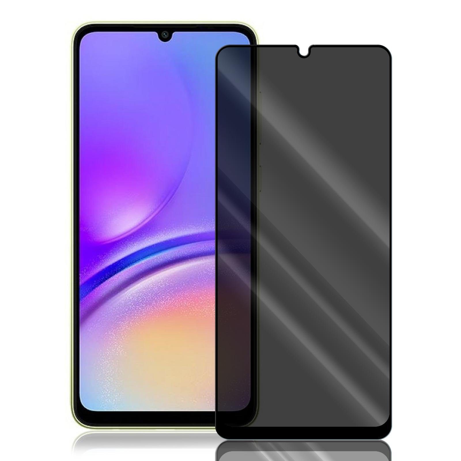 Numerva Schutzfolie Panzer Folie Echt Glas Folie für Samsung Galaxy A05s, (1x Schutzfolie 2x Reinigungstücher), Anti Spy Schutzfolie Blickschutz Glasfolie Sichtschutzfolie