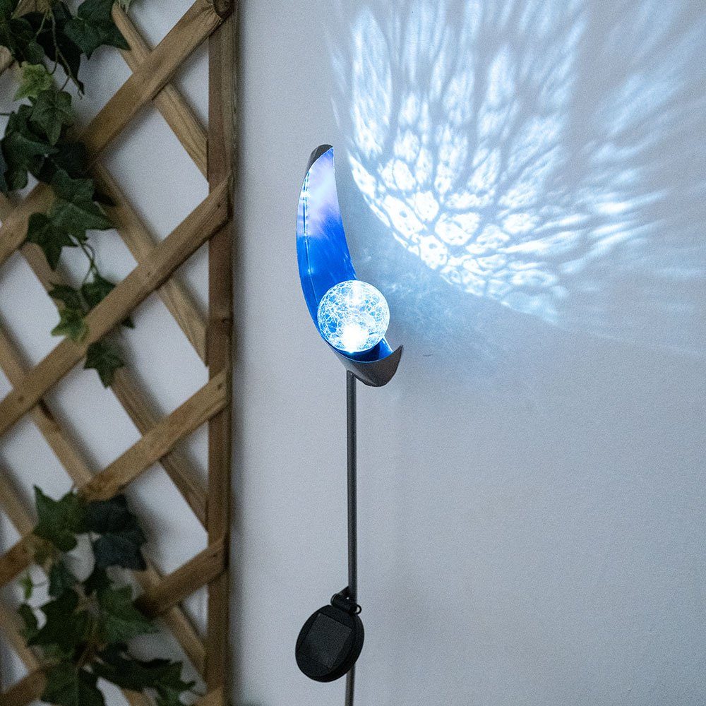 etc-shop LED Außen-Stehlampe, LED-Leuchtmittel Kaltweiß, verbaut, Mond Fackeln Solar Solarlampe Garten Gartendeko fest