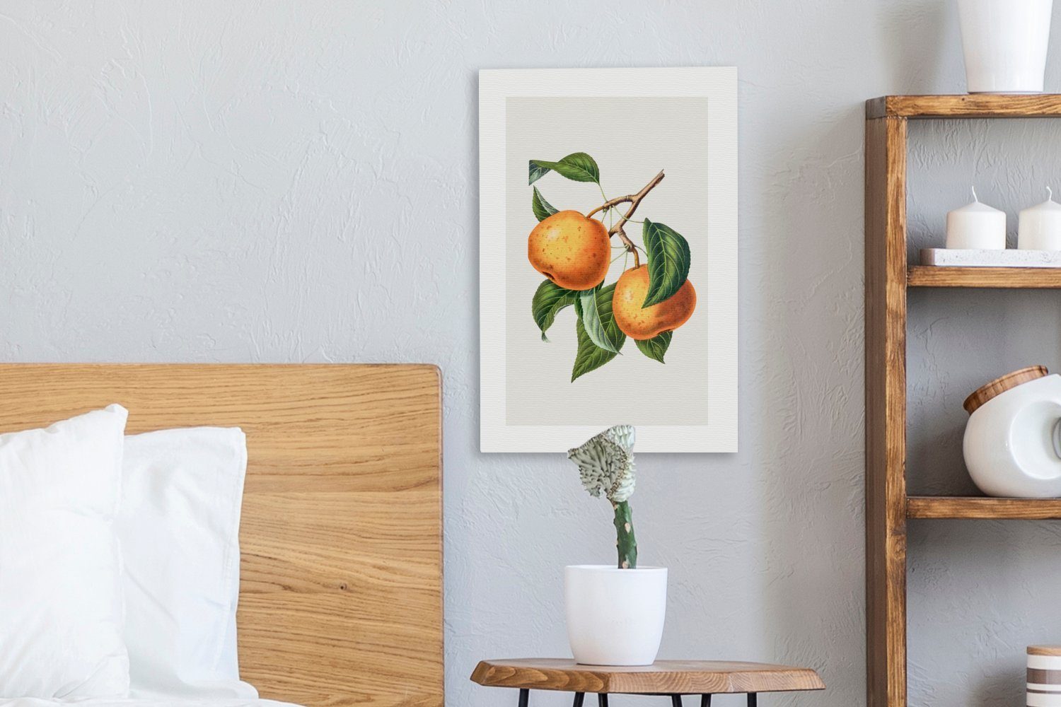 fertig Obst, Orange Lebensmittel 20x30 - inkl. (1 - Leinwandbild Gemälde, Zackenaufhänger, bespannt OneMillionCanvasses® Leinwandbild St), cm
