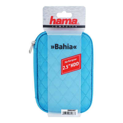 Hama Festplattentasche Bahia Tasche Hard-Case 2,5" HDD Blau, Zubehör-Fach, Festplatten-Tasche für 2,5" Zoll externe HDD Festplatte