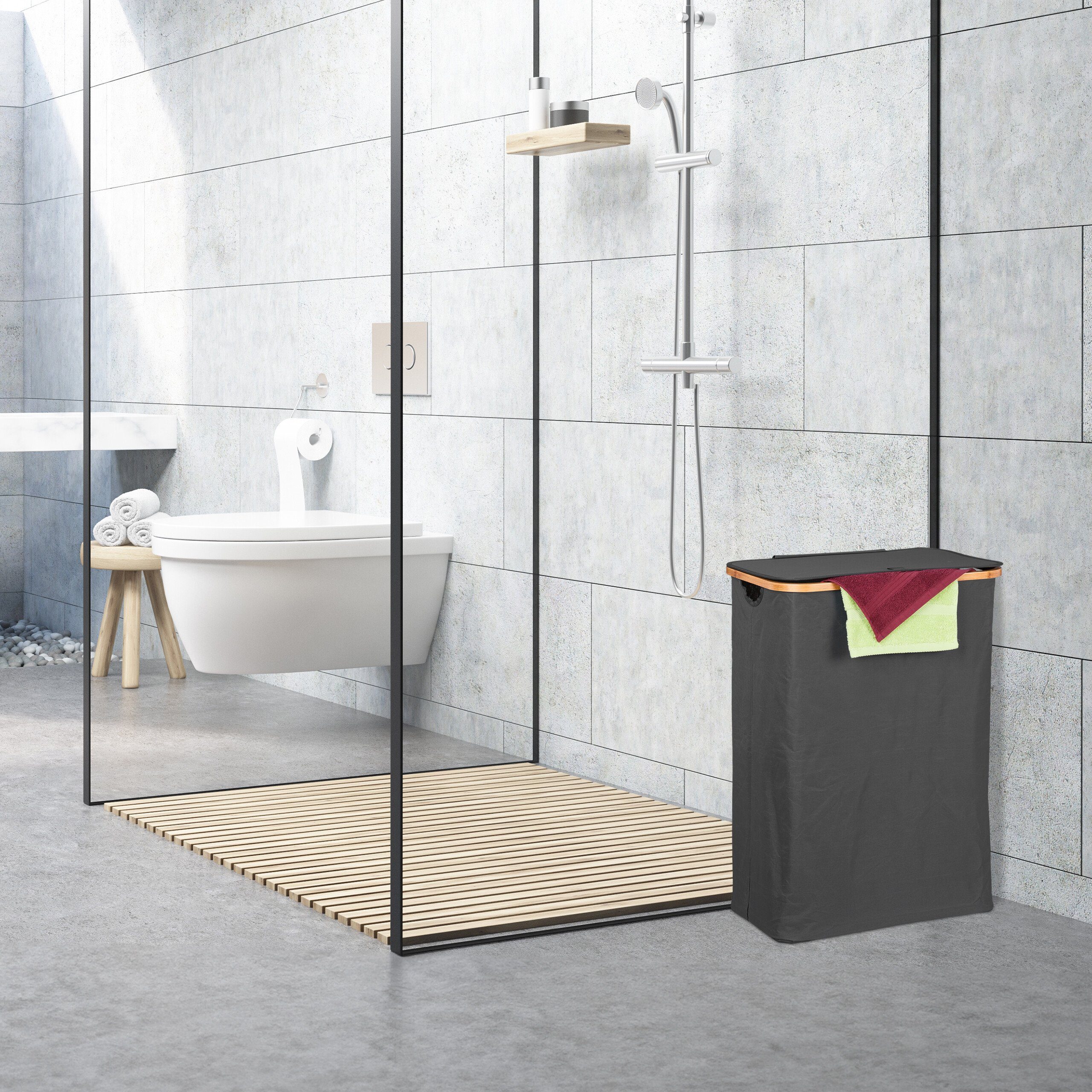 relaxdays Wäschekorb mit Deckel 105 l günstig online kaufen