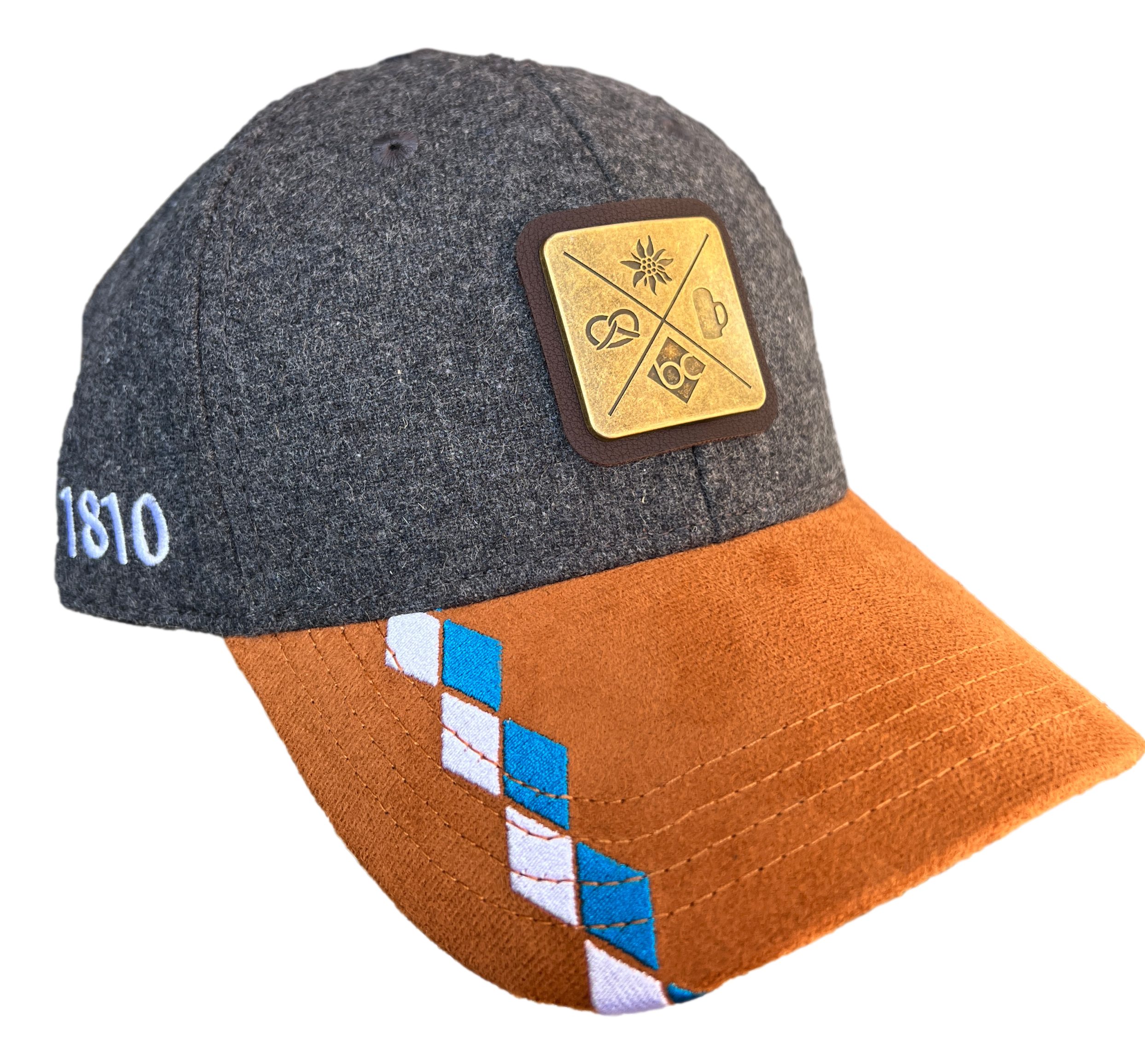 Bavarian Caps Baseball Cap Bavarian Caps Curved Cap Kreizweis: Oktoberfest Edition dunkelgrau