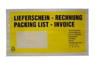 Livepac Office Versandtasche 100 Lieferscheintaschen / DIN lang / "Lieferschein-Rechnung" / Farbe: