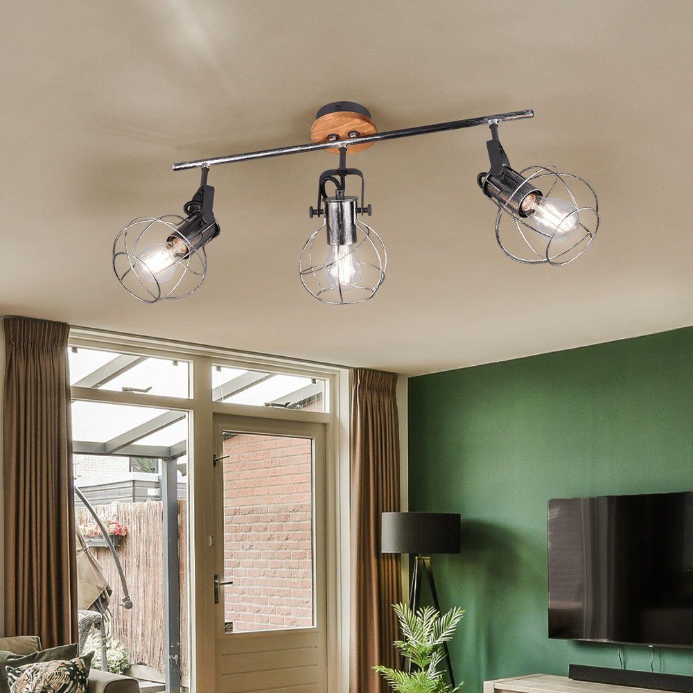 TRIO Leuchten LED Deckenleuchte, Leuchtmittel Käfig Strahler Retro Spots Decken Zimmer Wohn verstellbar inklusive, nicht Gitter