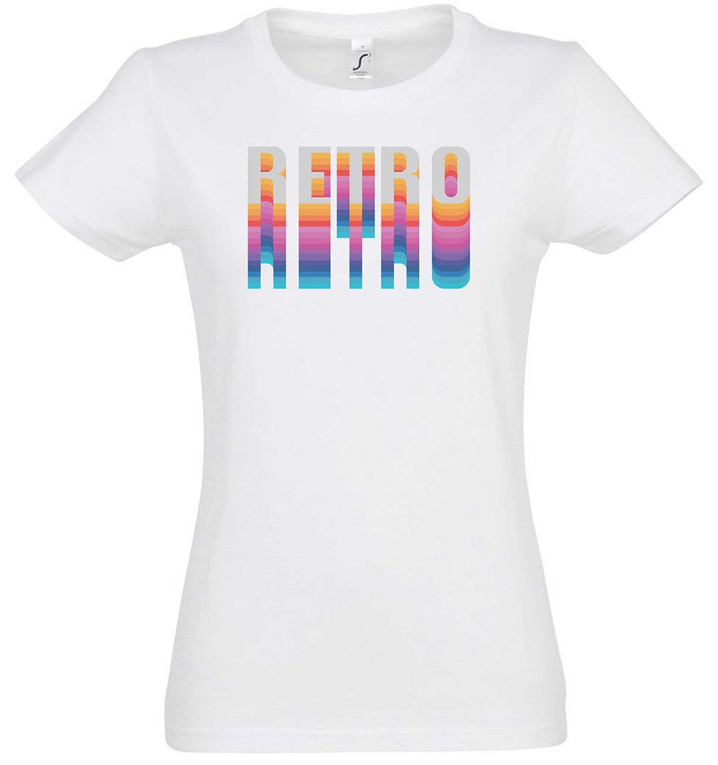 Urban Backwoods Print-Shirt Retro Typo Damen T-Shirt Vintage Oldschool 80ie günstig online kaufen