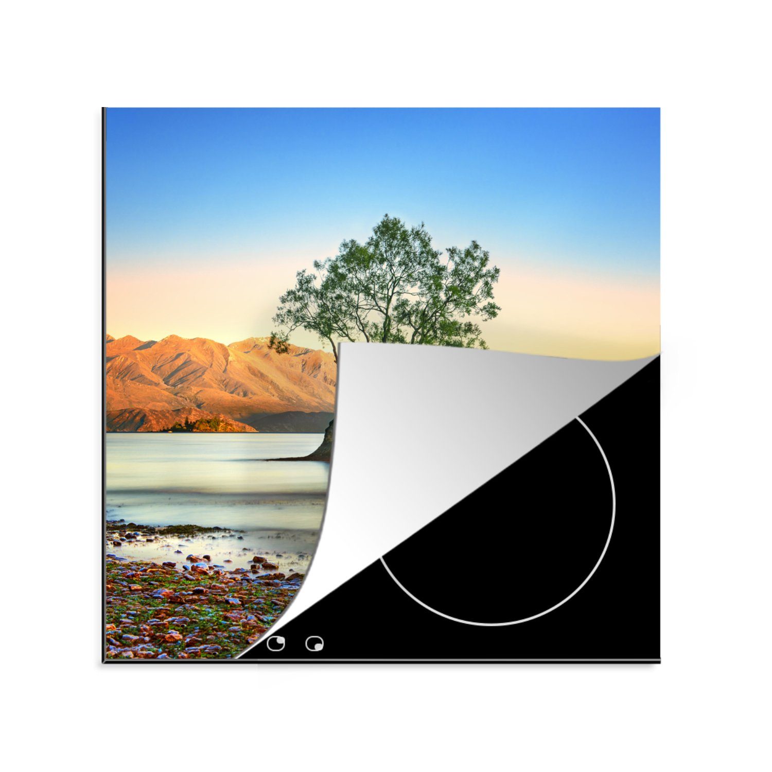 MuchoWow Herdblende-/Abdeckplatte - See, cm, Ceranfeldabdeckung, tlg), für Neuseeland - Vinyl, Arbeitsplatte küche Baum (1 78x78