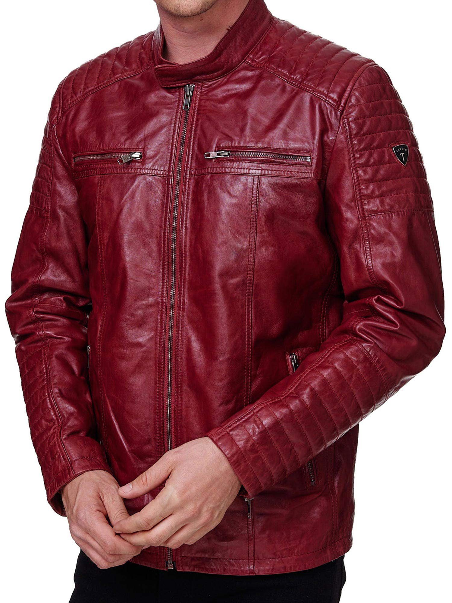 Tazzio Lederjacke 19709 Herren Echtleder Leder Jacke im Biker-Look