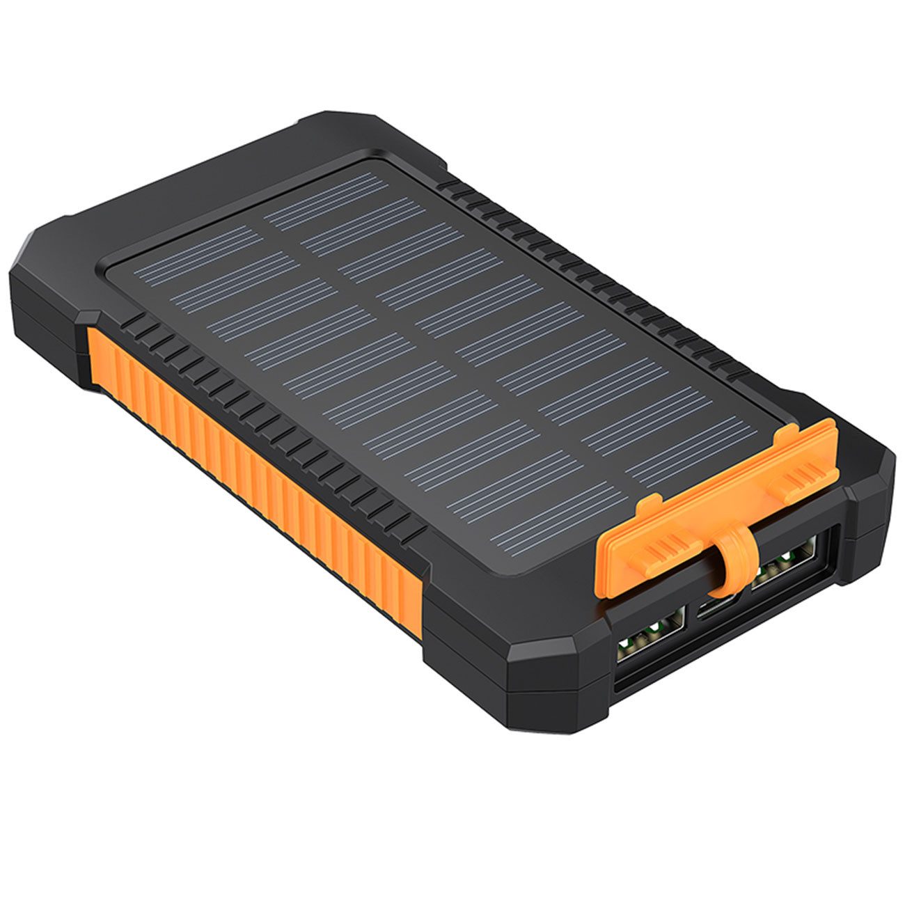 shop'n smile ideoon Solar-Powerbank 8.000 mAh IP65 Outdoor-Ladestation 2x USB-A&LED-Licht Solar Powerbank Wiederaufladbarer Lithium-Ionen-Akku 8000 mAh, 3 Lichtmodi: Dauer-, Blink- & SOS-Licht / USB-C Eingang: 5V/2A