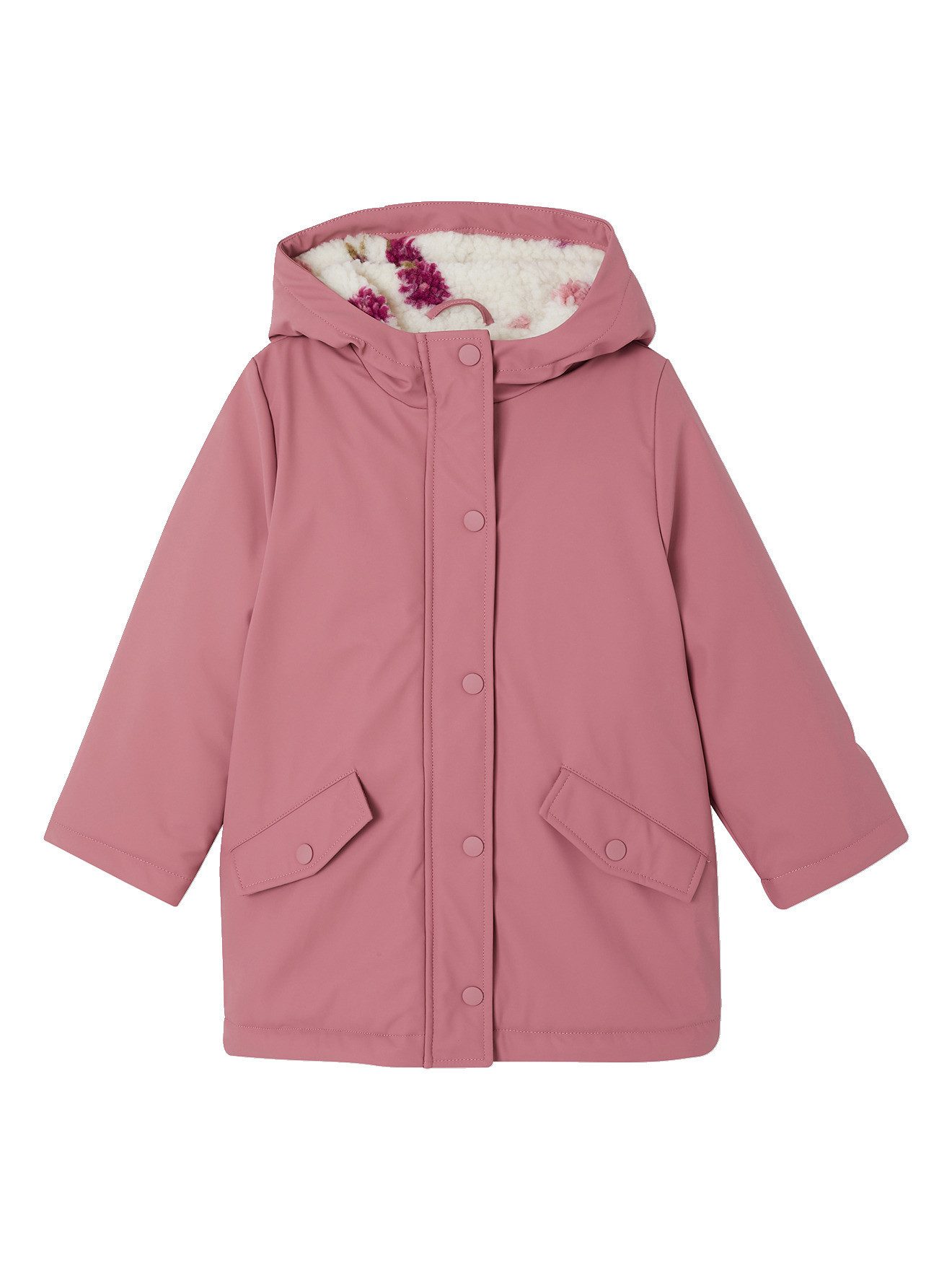 vertbaudet Regenjacke Mädchen Regenjacke mit Kapuze & Teddyfleece-Futter Teddyfleece-Futter