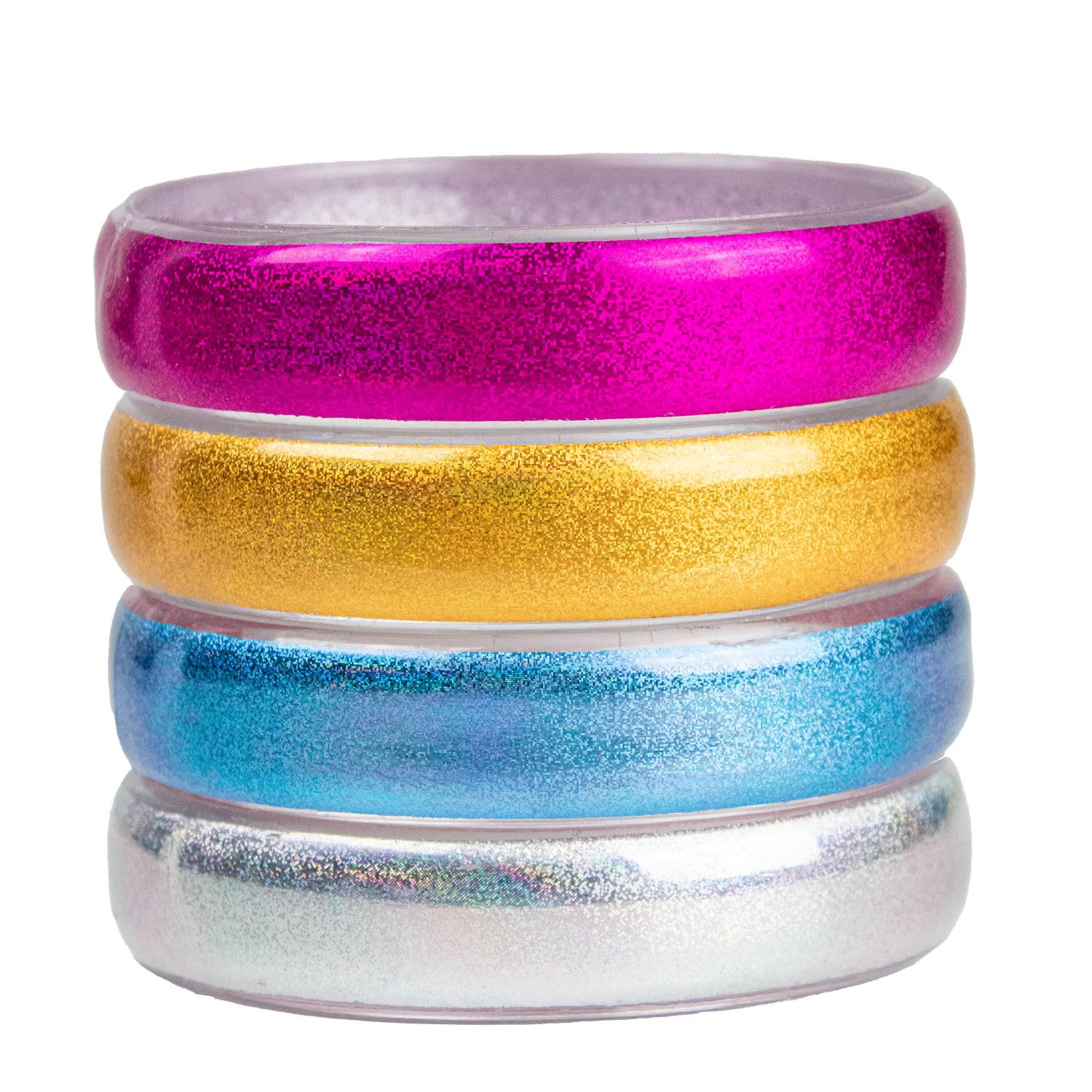 Das Kostümland Kostüm Regenbogen Metallic Retro Armreifen 4er-Set - 4140