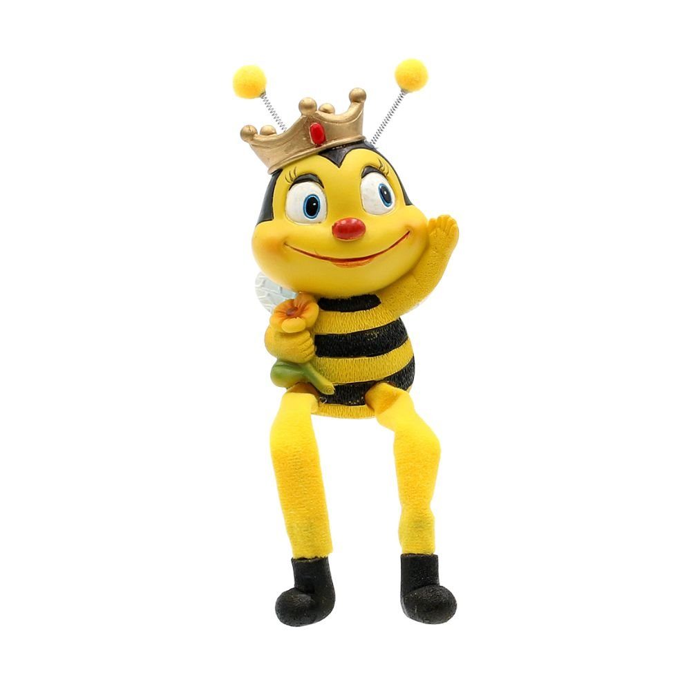 Dekohelden24 Gartenfigur Dekofigur Kantenhocker Bienen-Bienenpaar mit Blume, 2er Set, Polyresin – Bild 5 von 5