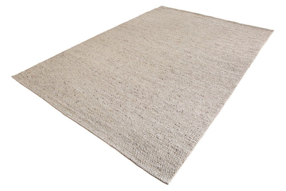 Teppich WOOL XXL 350x240cm riess-ambiente, · · XXL Höhe: Landhausstil silbergrau, · Wolle mm, Wohnzimmer 10 rechteckig, Mischgewebe ·