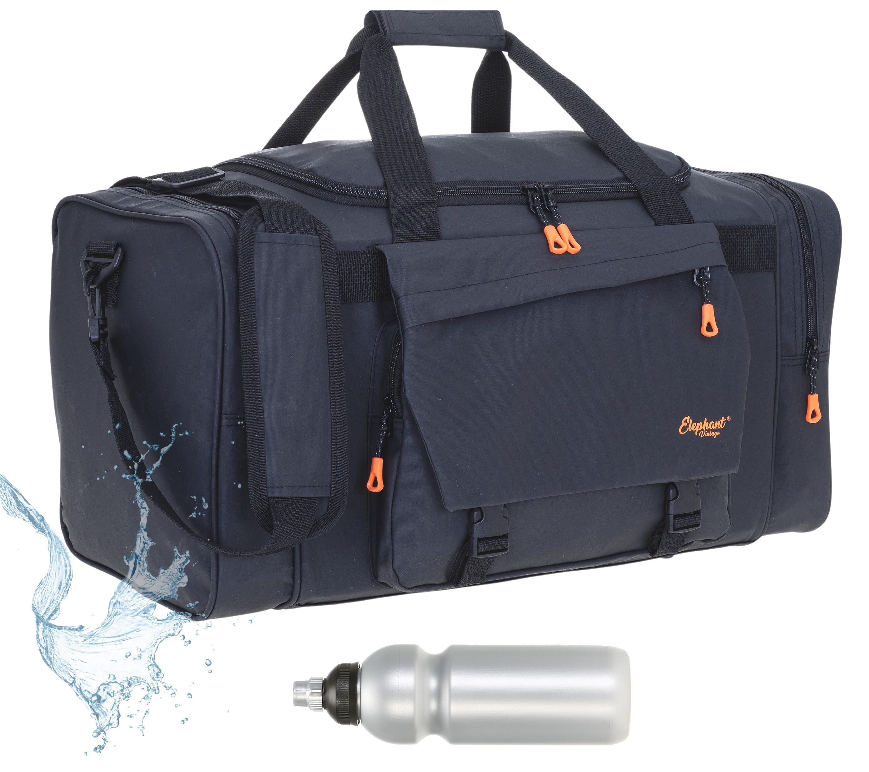 ELEPHANT Sporttasche Reisetasche Saunatasche Damen Herren aus Plane Tour 55 cm, 40 L Large wasserabweisend Sauna Reise Sport Tasche + Flasche