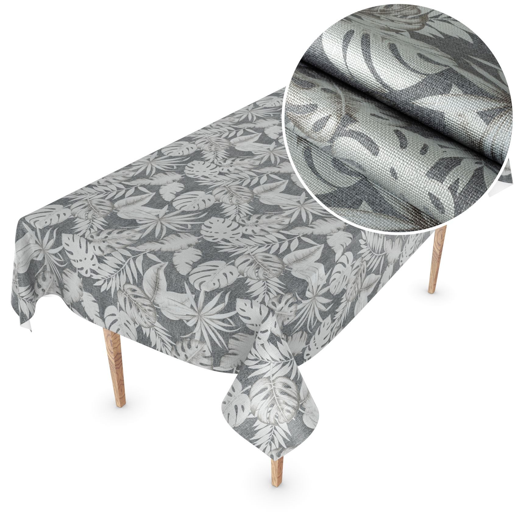 ANRO Tischdecke Besonders Feine Wachstuchtischdecke Premium Gartentischdecke (Einzelstück 1-tlg), Prägung 140x100cm wasserabweisend