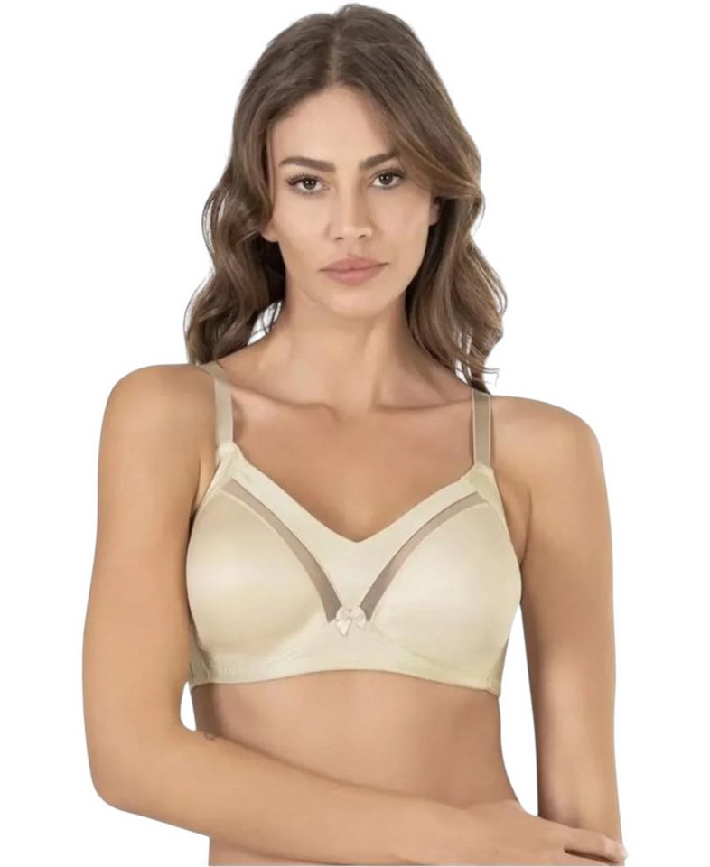 fashionshowcase Bügel-BH Soft Cups Mesh-Einsatz Zierschleife, 85–105 B/C/D, 3 Farben (1-tlg) Mesh-Einsatz, blickdicht
