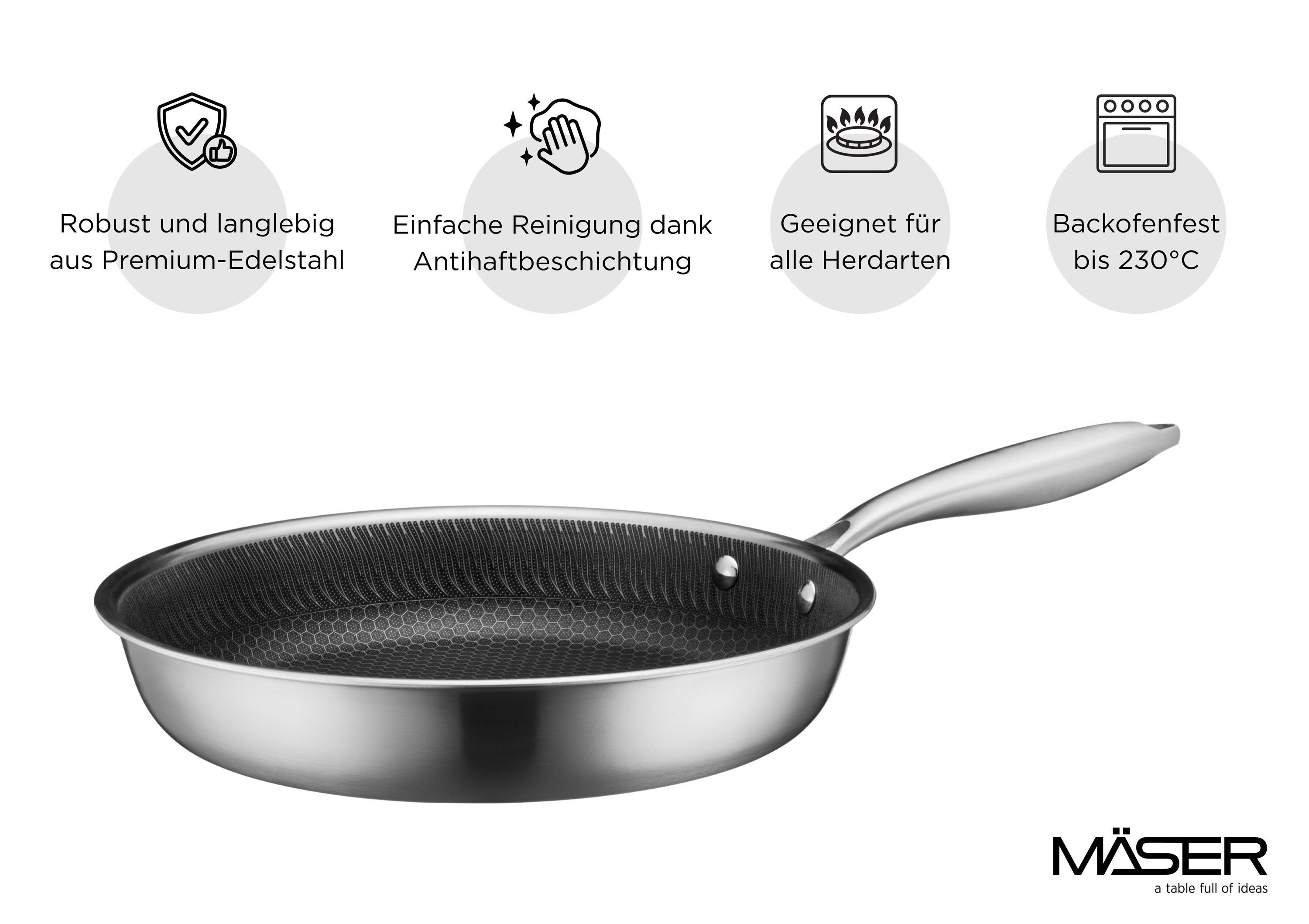 MÄSER Bratpfanne Hestia Keramik, Edelstahl 18/10
