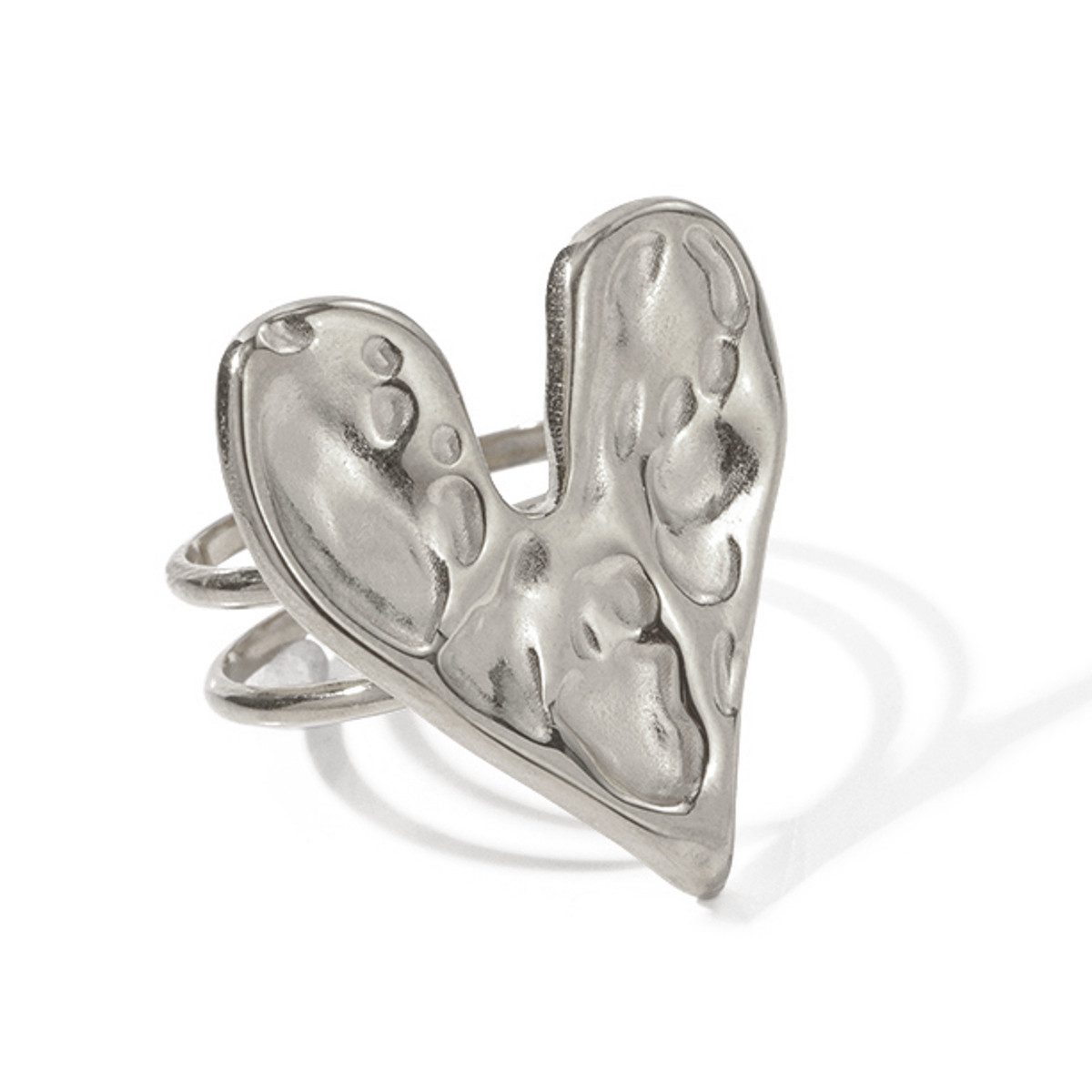 KARMA Fingerring Damenring Herz Edelstahl Gold günstig online kaufen