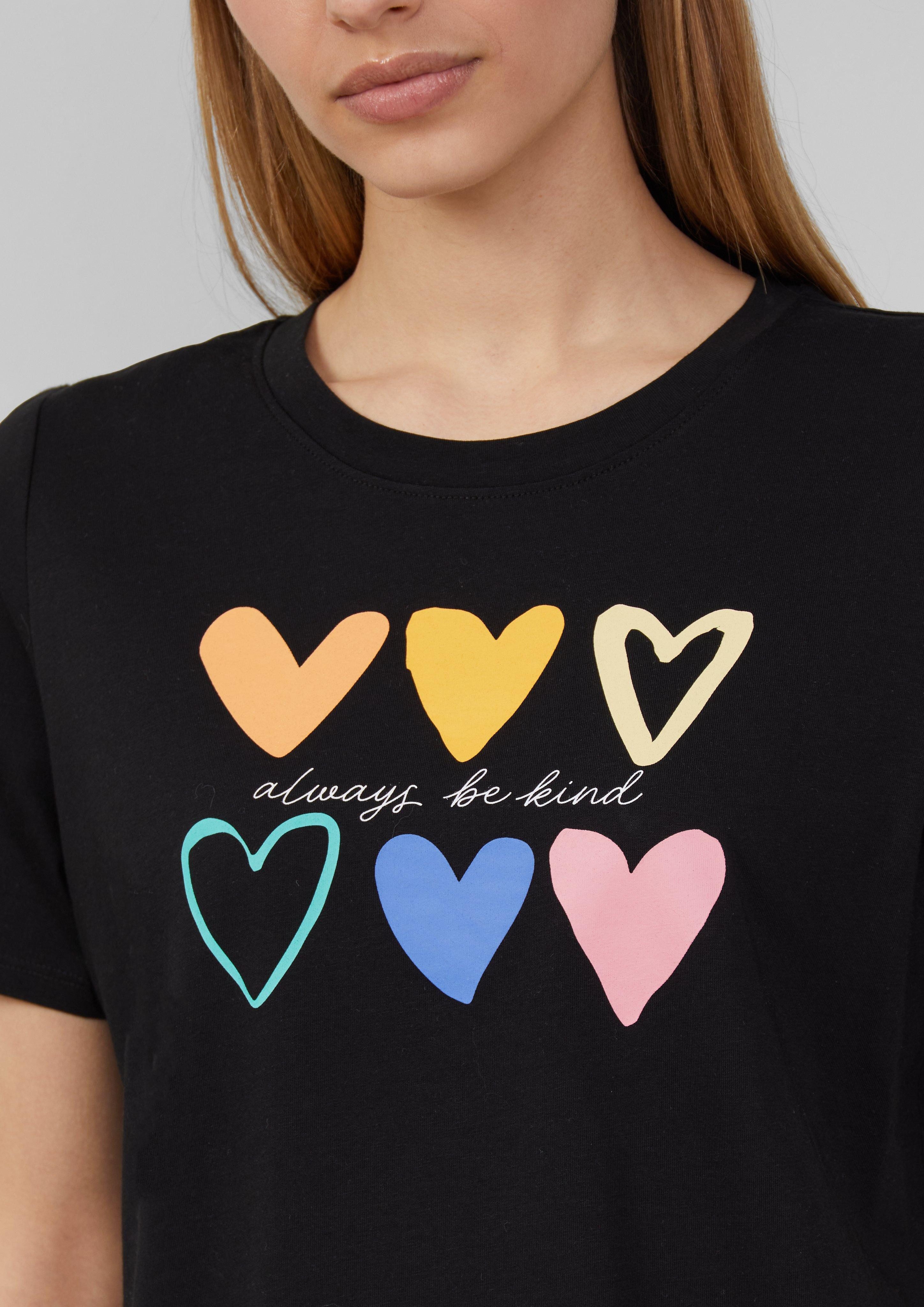 s.Oliver Kurzarmshirt T-Shirt mit Frontprint günstig online kaufen