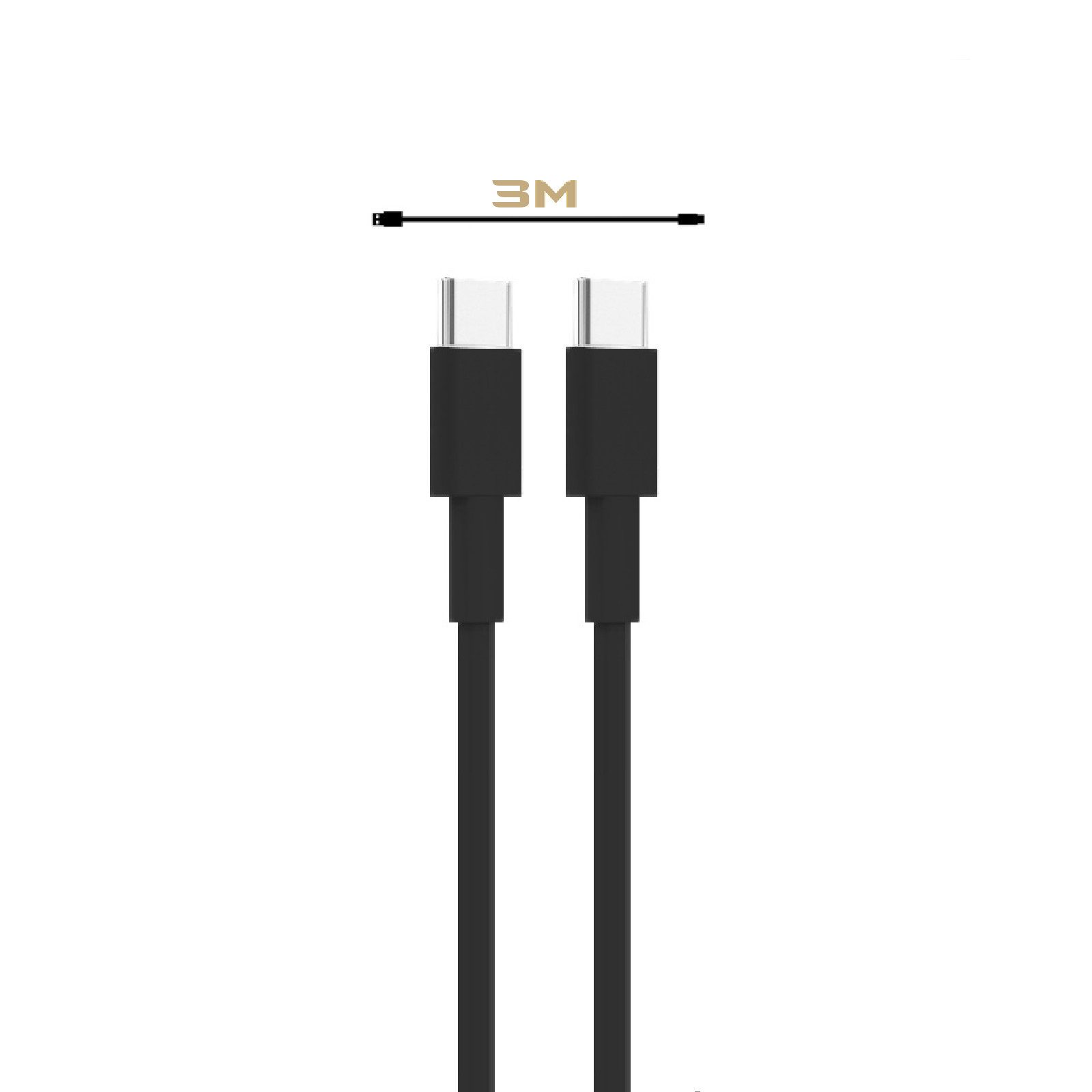 MobileKing USB-C auf USB-C Schnellladekabel Schwarz USB-Kabel, USB-C, USB-C (300,00 cm), Schnellladen, Datenübertragung