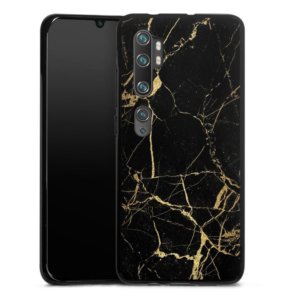 DeinDesign Handyhülle Marmor schwarz Muster BlackGoldMarble Look, Xiaomi Mi  Note 10 Pro Silikon Hülle Bumper Case Handy Schutzhülle