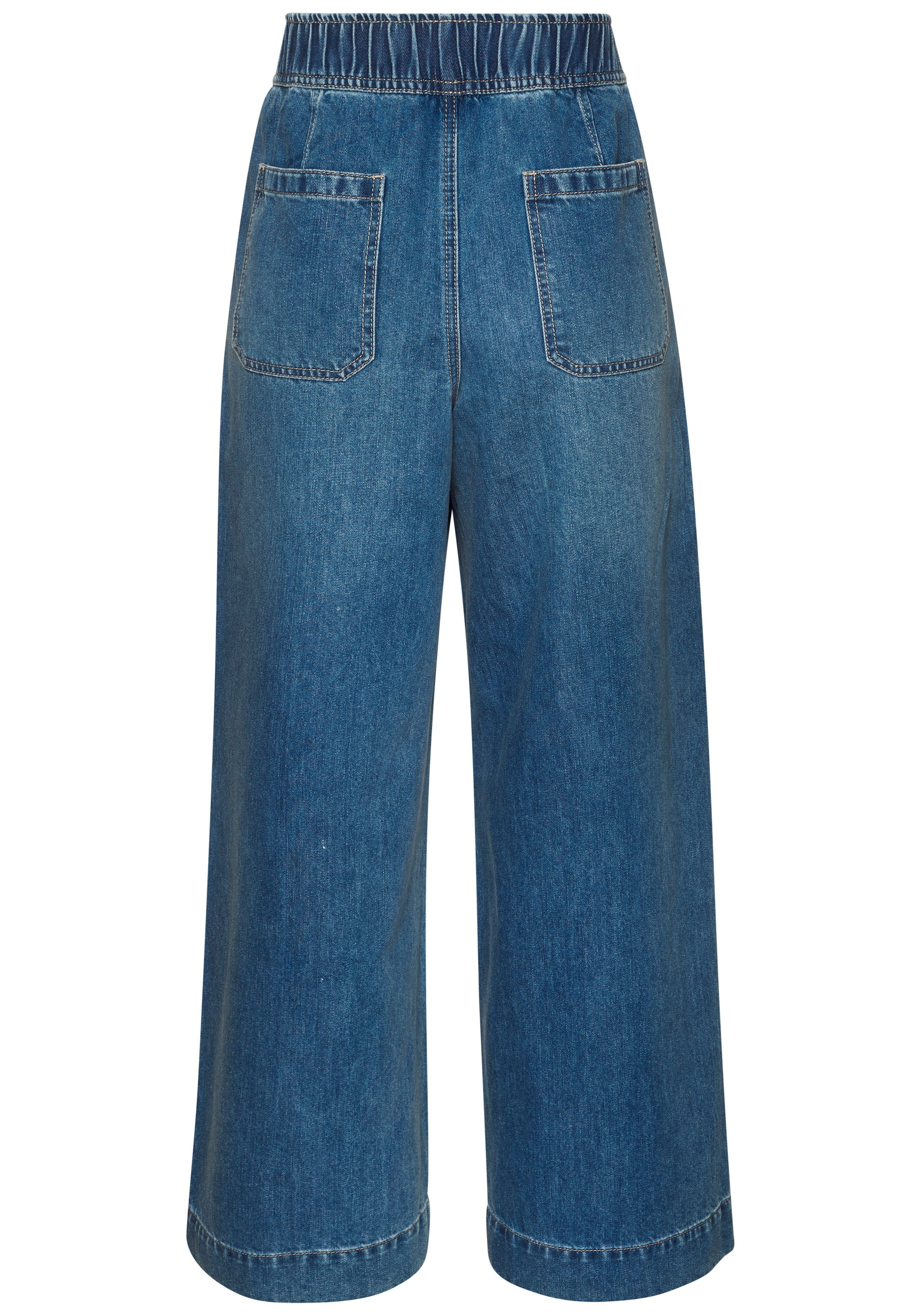 Buffalo Schlupfhose mit Kontrastnähten, modische Jeans, weites Bein – Bild 4 von 5