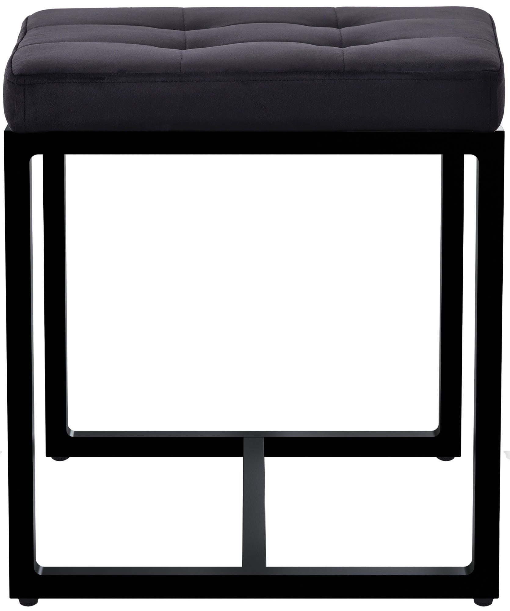 TPFLiving Стулья Elvion (Elegante Sitzbank mit weichem Samtbezug, Stabiles Vierfußgestell aus pulverbeschichtetem Eisen), Maße (TxBxH): 40 x 40 x 48cm - Farbe: schwarz