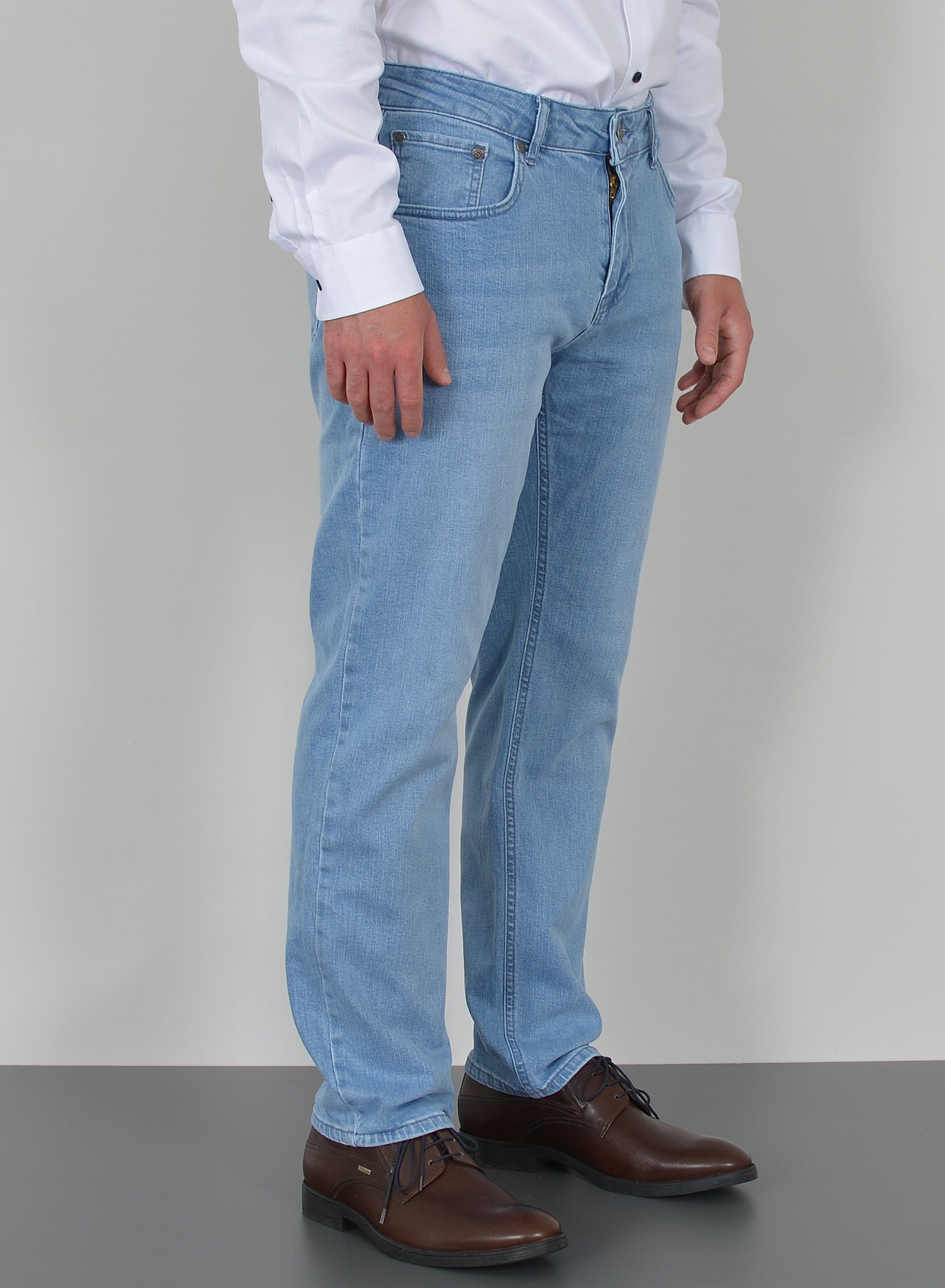 ADAM JEANS Straight-Jeans Herren Jeans Straight Hose Stretch Regular Fit Jeanshose Comfort Fit Straight Jeans Herren Hose normale Leibhöhe Jeans Gerade Schnitt – Bild 3 von 4