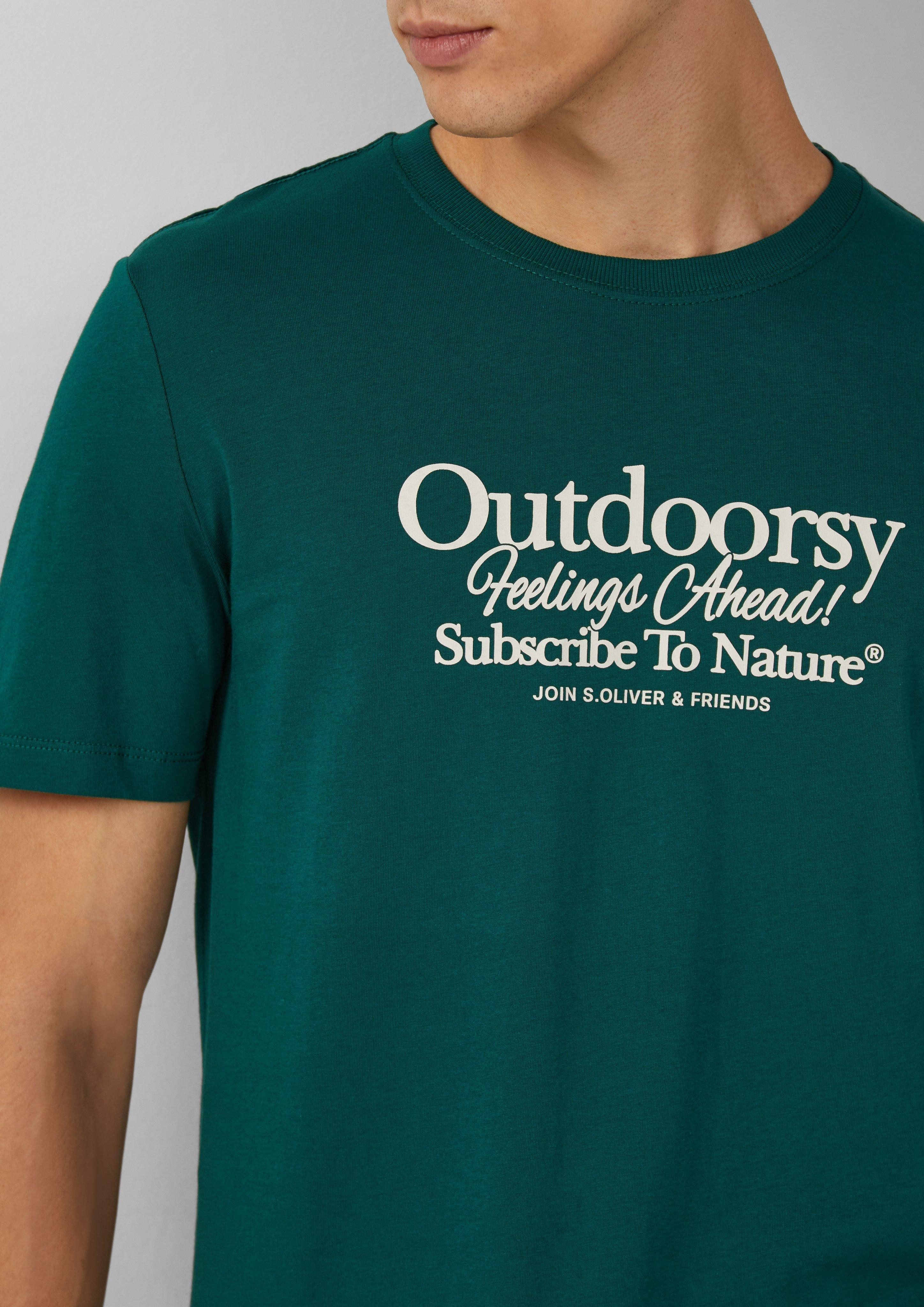 s.Oliver Kurzarmshirt Baumwoll-T-Shirt mit Frontprint günstig online kaufen