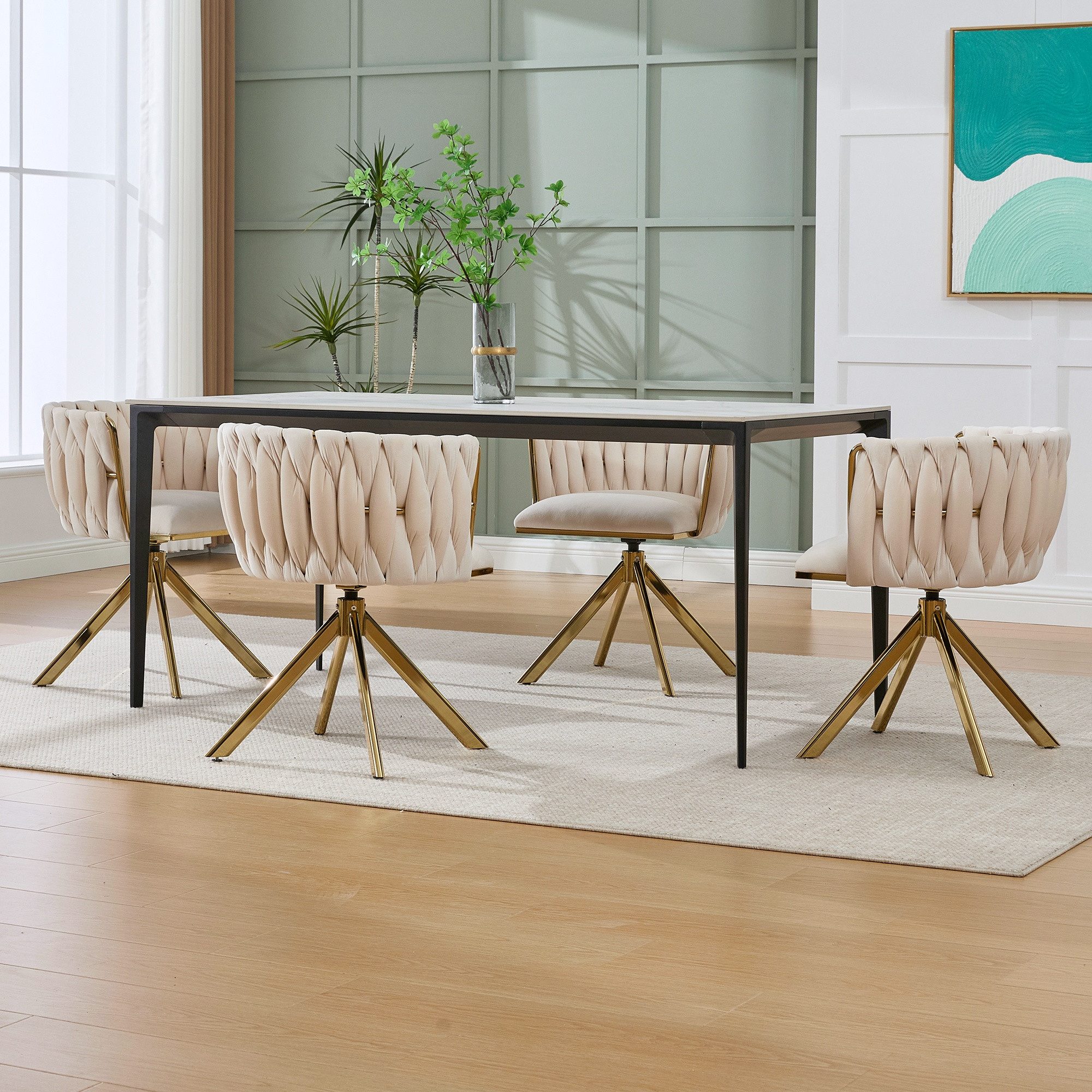 LVHOM Esszimmerstuhl Set, 180° drehbar mit günstig online kaufen
