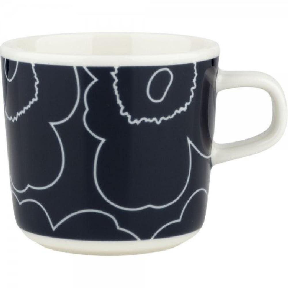 Marimekko Tasse Kaffeetasse Oiva Unikko Piirto White Darkblue (200ml)