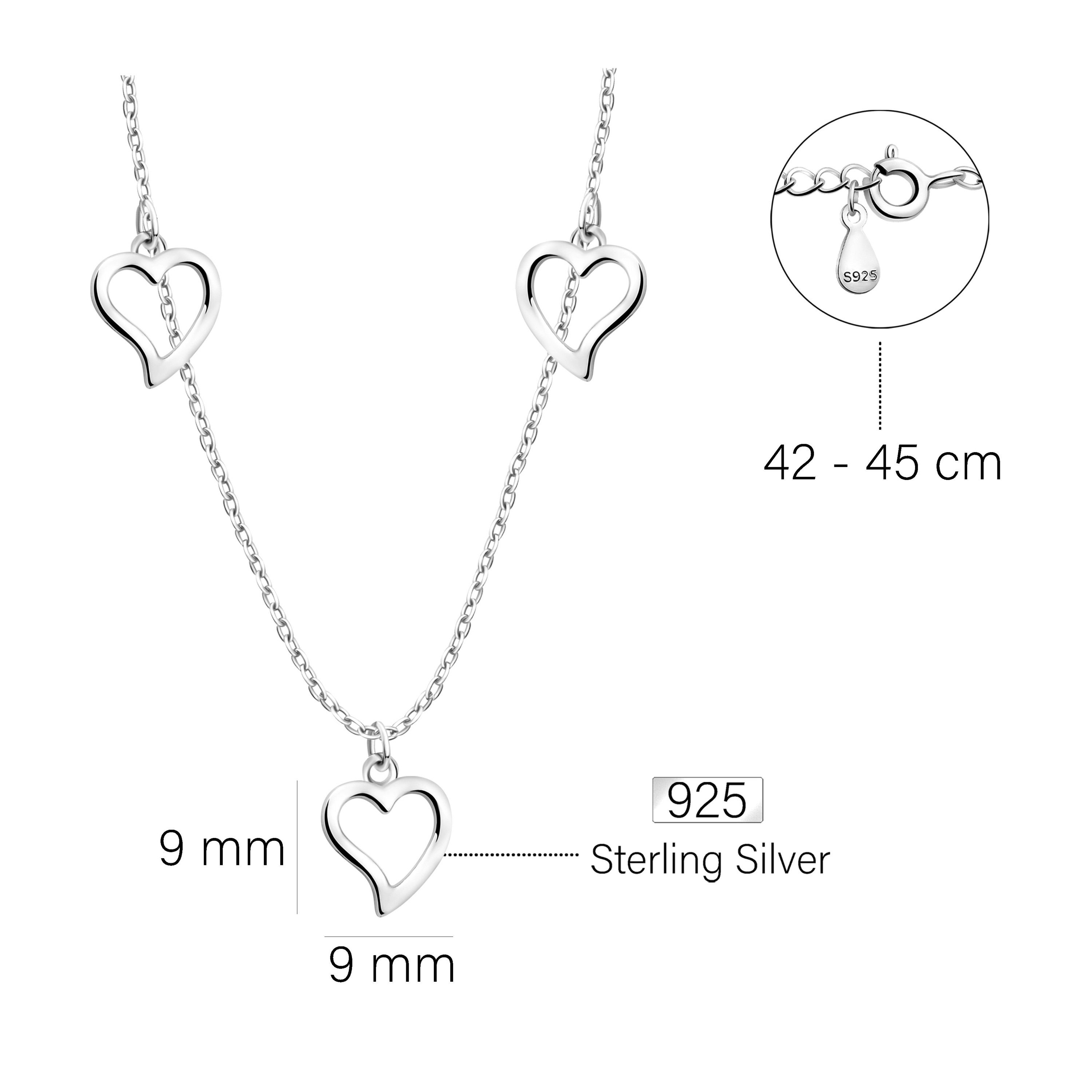 Milani Sofia Damen Silber Kette Schmuck 925 mit Herz, Anhänger