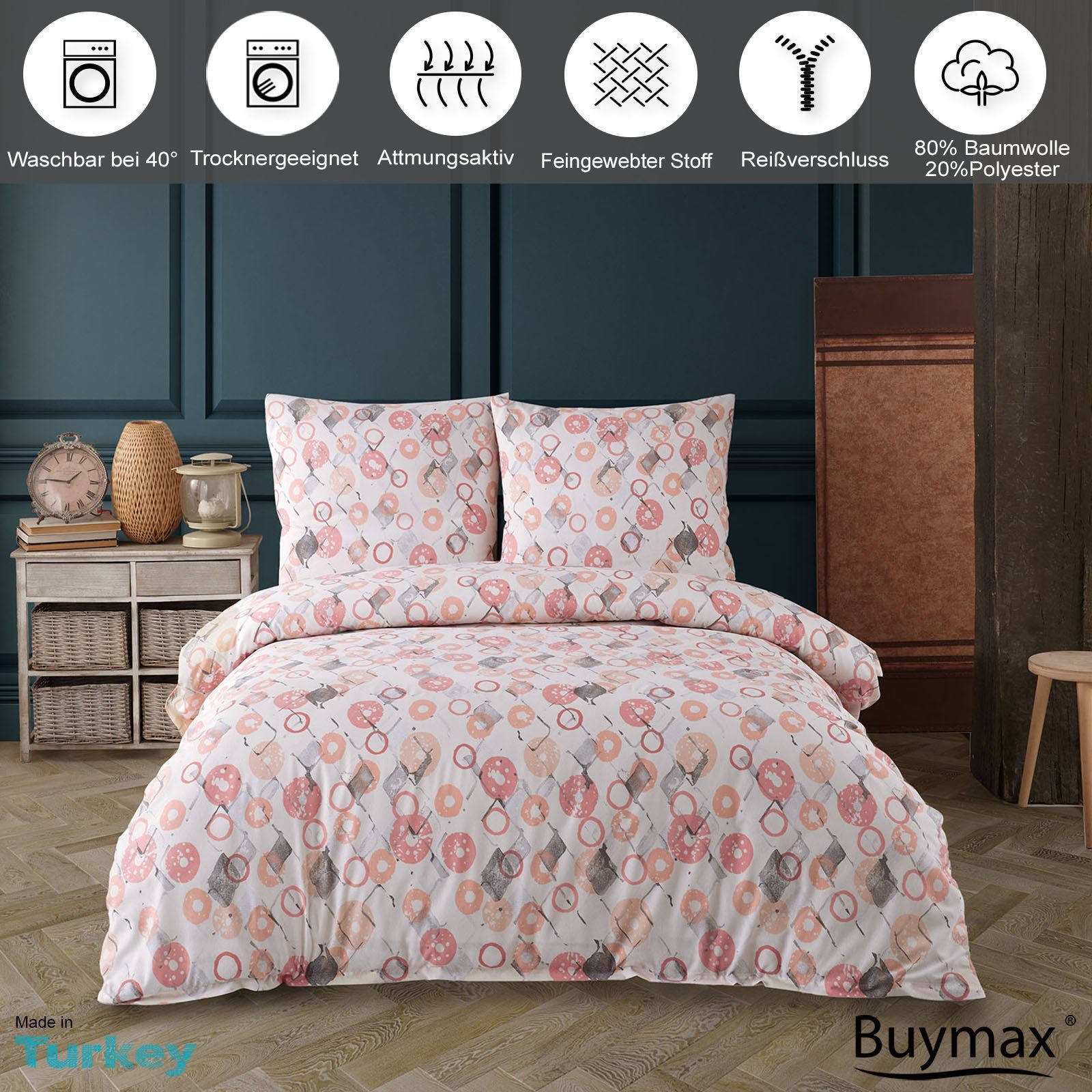 Buymax Bettwäsche Ariadne, Baumwollmischung, 3 teilig, günstig online kaufen