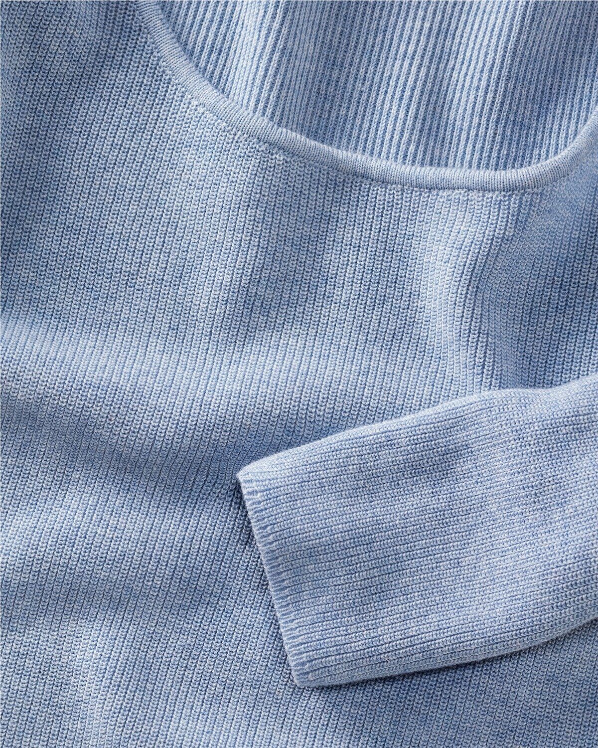 Rippenstrick Highmoor Bleu Shirt Langarmshirt