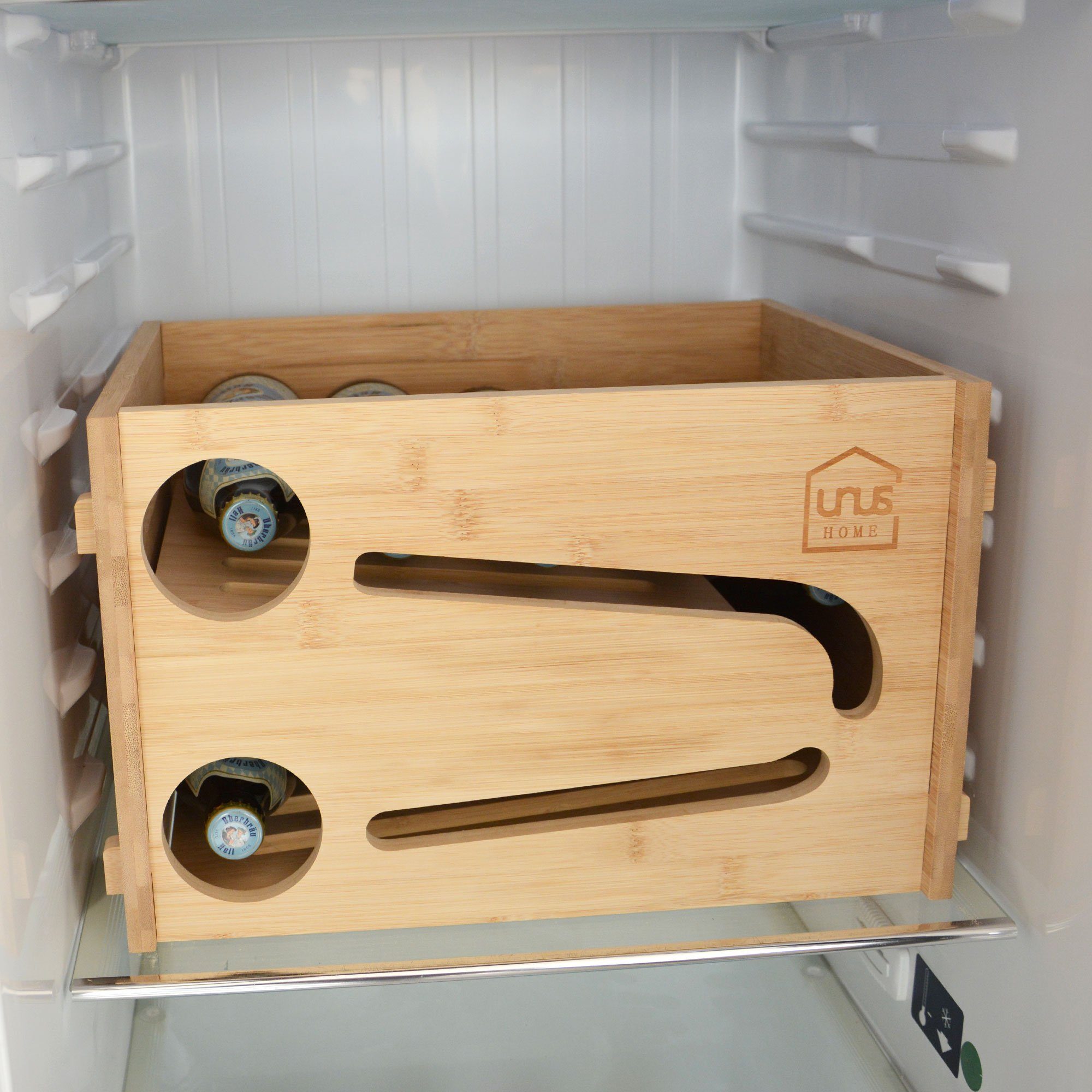 UNUS HOME Flaschenkorb Bierrutsche Flaschenrutsche Bierkasten, Flaschenhalter - Geschenk für Bierliebhaber - immer kaltes Bier – Bild 5 von 5