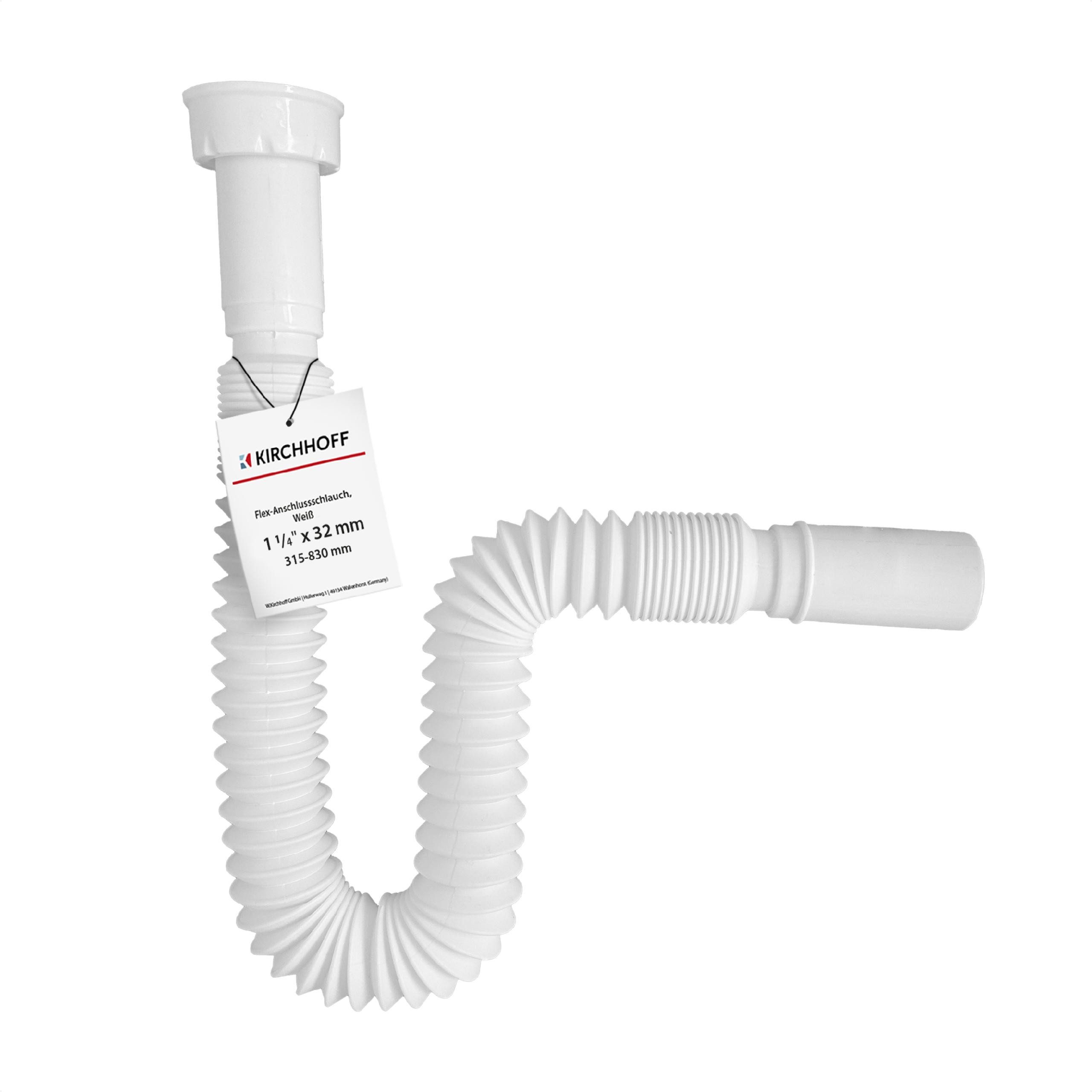 Kirchhoff Ablaufrohr Flexibles Anschlussrohr, Weiß