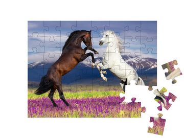 puzzleYOU Puzzle Wilde Schönheit: Zwei tanzende Pferde, 48 Puzzleteile, puzzleYOU-Kollektionen Tiere, 500 Teile, 1000 Teile, Bestseller