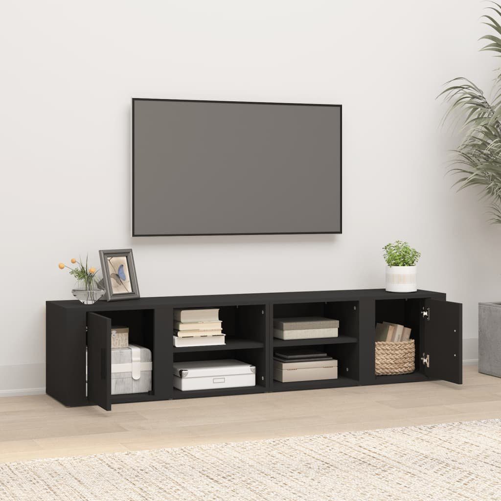 Schwarz vidaXL Holzwerkstoff 80x31,5x36 2 TV-Schrank Stk cm Fern TV-Lowboard TV-Schränke