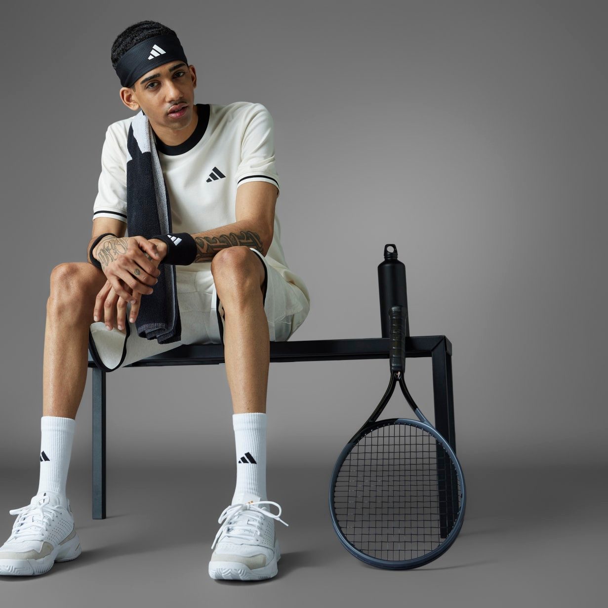 adidas Performance T-Shirt Tennis Heritage Tee weiss/beige Herren