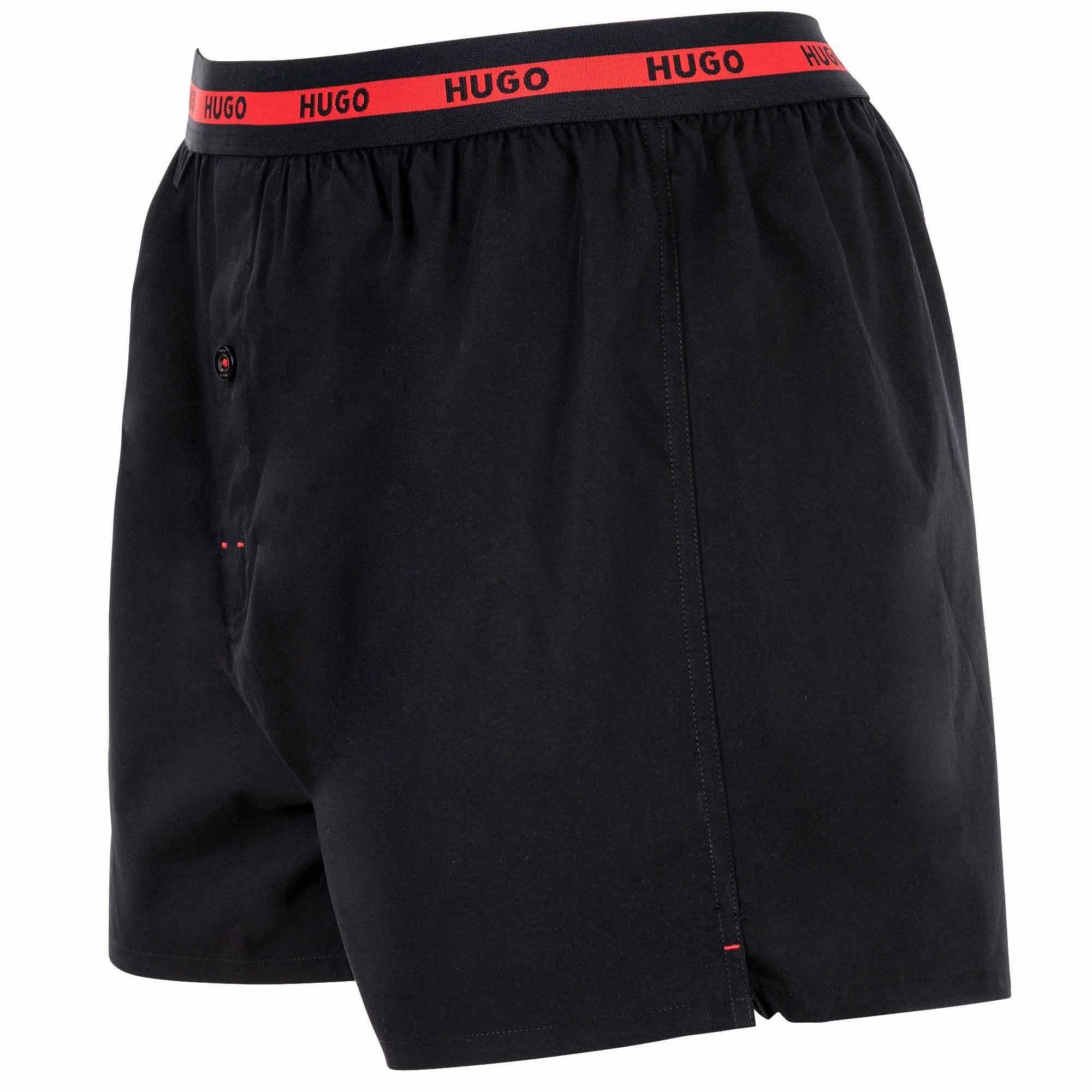 Shorts, Boxershorts HUGO Boxer Pack Twin Boxer 2er - 3 Woven Herren Schwarz/Rot