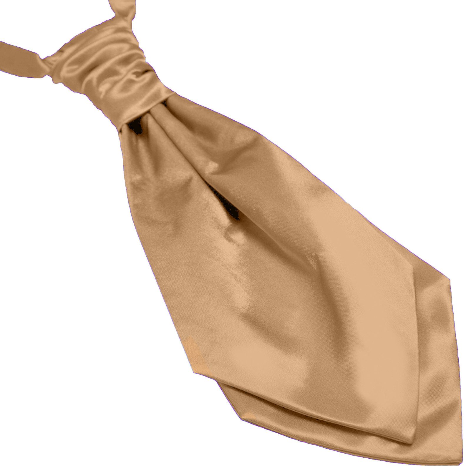 GASSANI Krawatte Satin Hochzeitskrawatte, Herren-Krawatte Hochzeit Plastron z Anzug (Set, 3-St., Ascot, Krawattenset, mit Einstecktuch, Manschettenknöpfe) 12cm Breite Plastronette, Uni, Seide-Touch-Finish, Vorgebunden