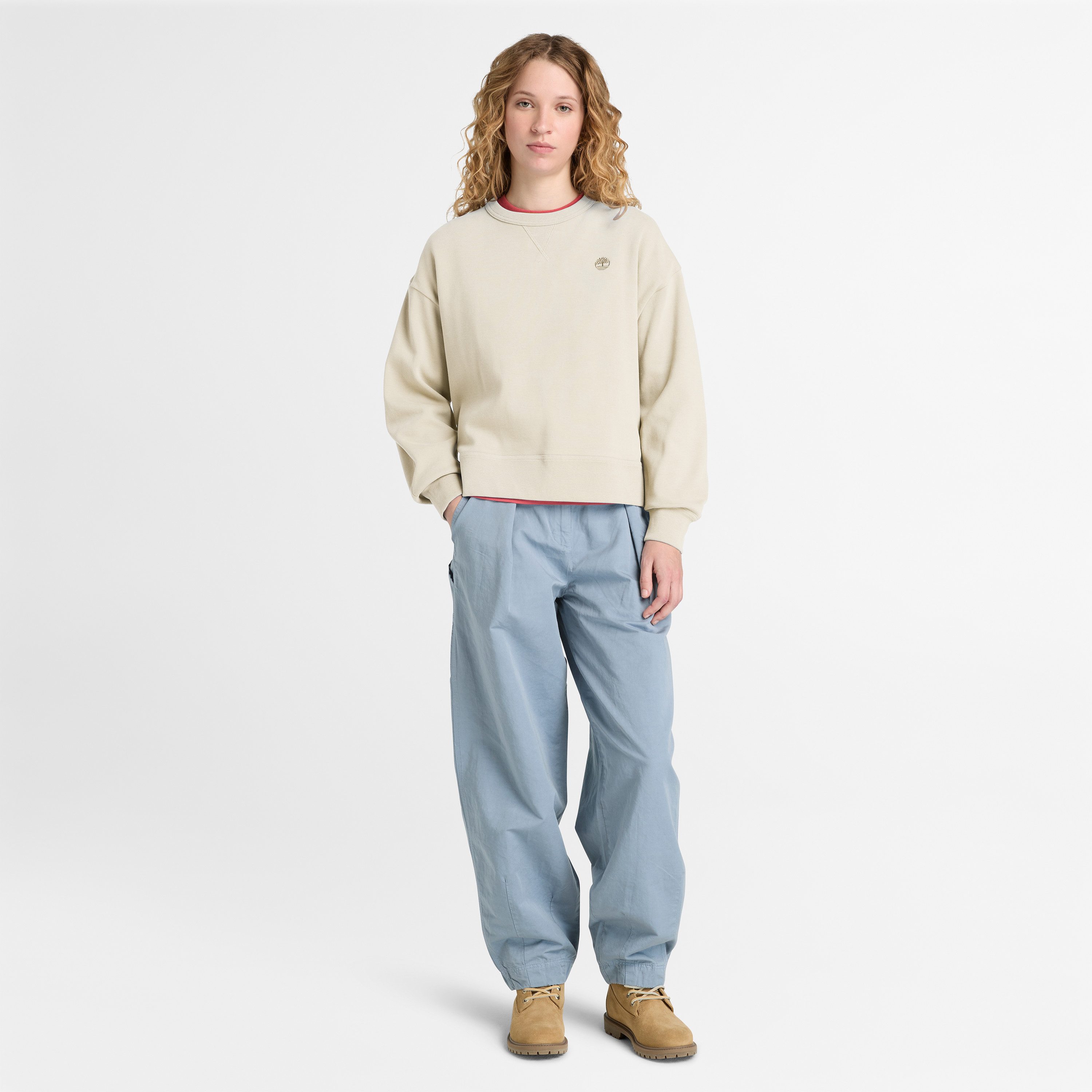 Timberland Sweatshirt LUSH Lush Crew Sweatshirt Langarm-Design, für Erwachsene, aus Baumwolle – Bild 4 von 5