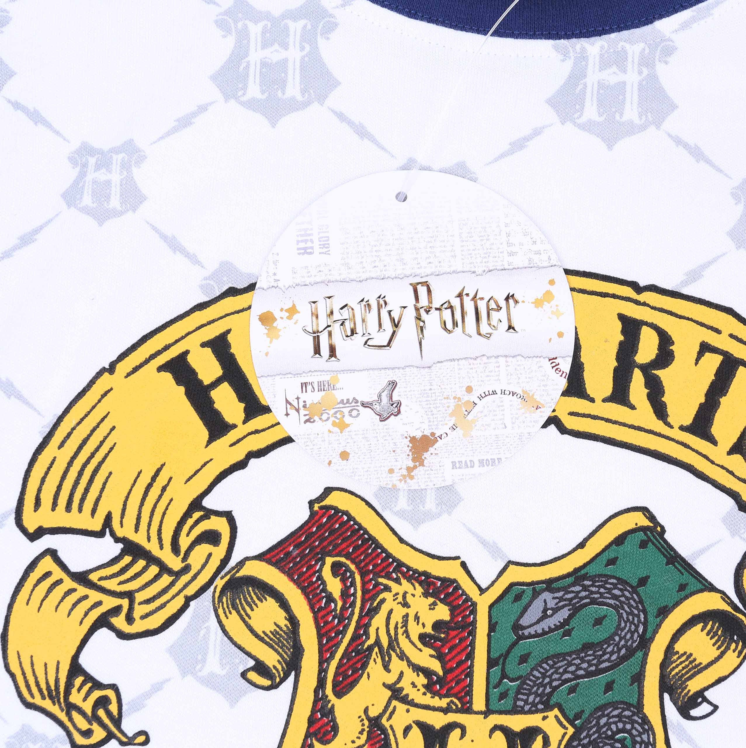 Sarcia.eu Schlafanzug Weiß-dunkelblauer Pyjama HOGWARTS Harry Potter 6 Jahre