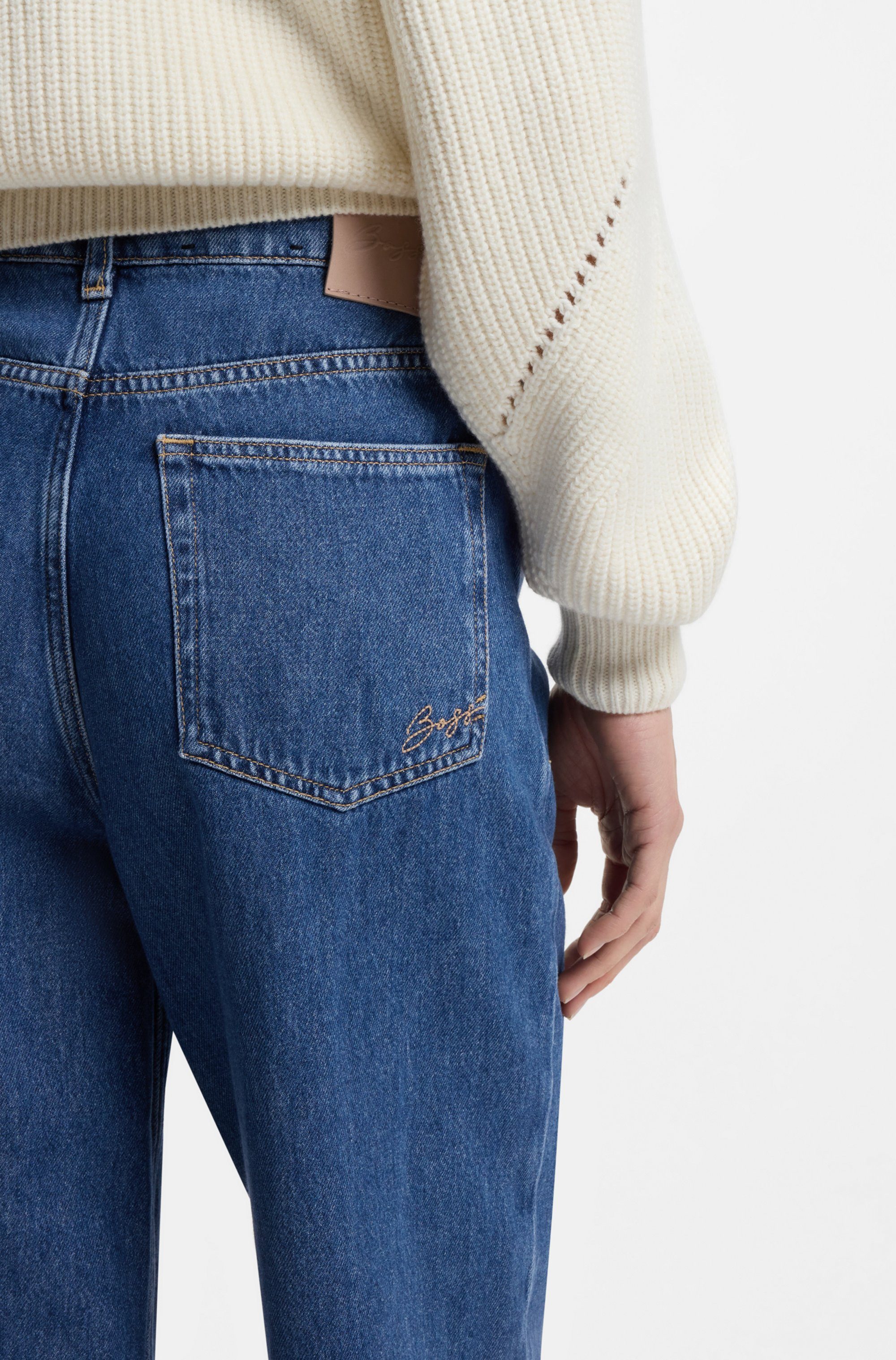 BOSS ORANGE Weite Jeans MARLENE HR 10.0 Premium Damenmode mit hohem Bund