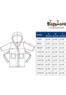 Playshoes Kinderbademantel Frotte-Bademantel für Jungen und Mädchen