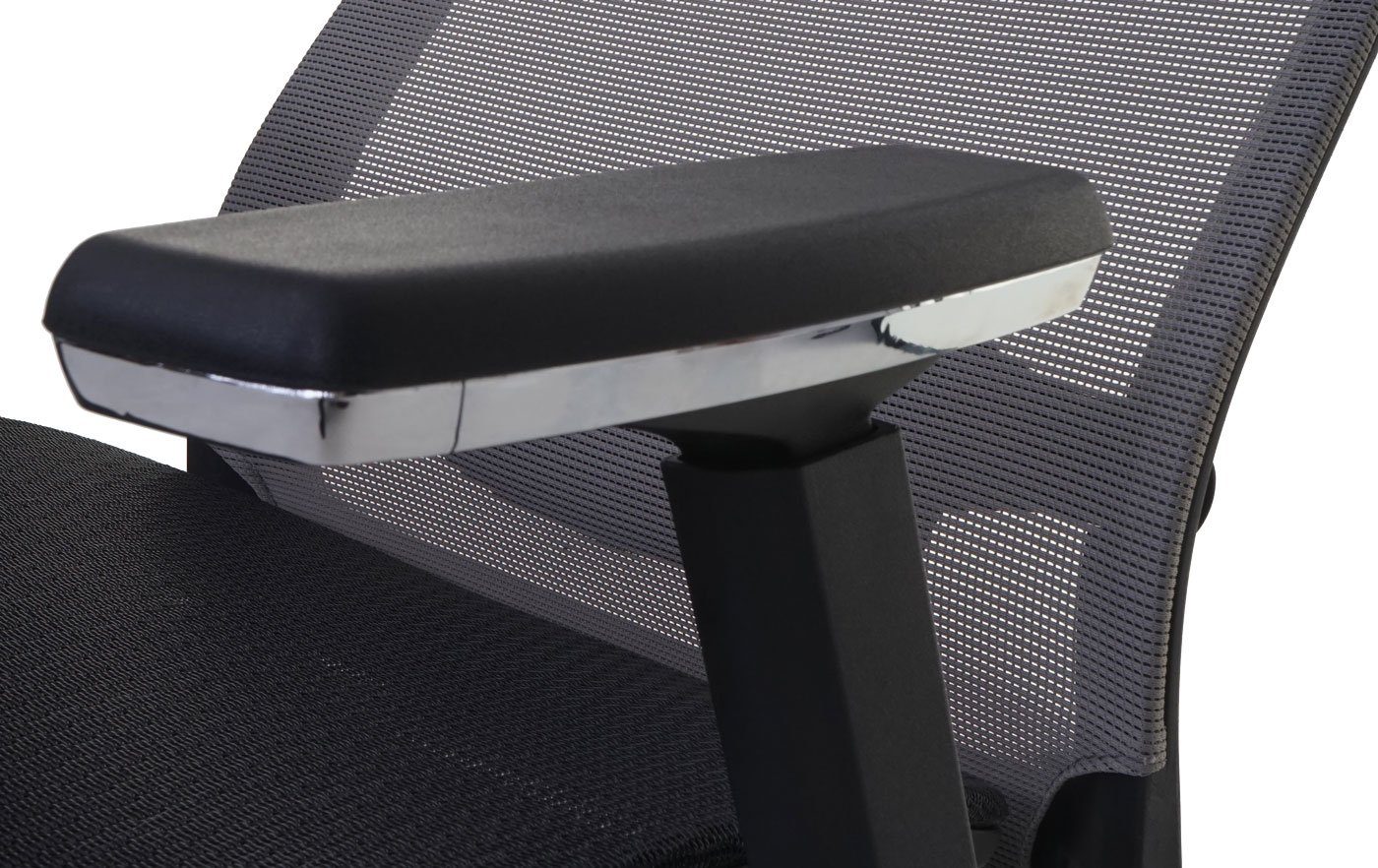 verstellbare MCW-A20, schwarz-grau Lendenwirbelstütze Tiefe Schreibtischstuhl In MCW Sitzfläche, anpassbar der