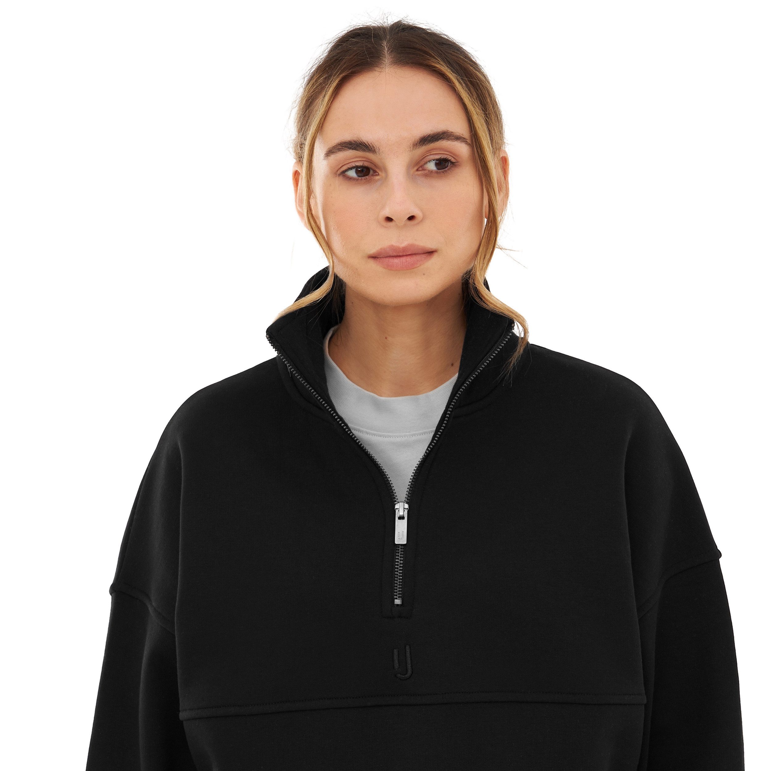 Johnny Urban Sweater Cooper Oversize Troyer (1-tlg) Half Zip Sweater mit Tasche, weich und knitterfrei