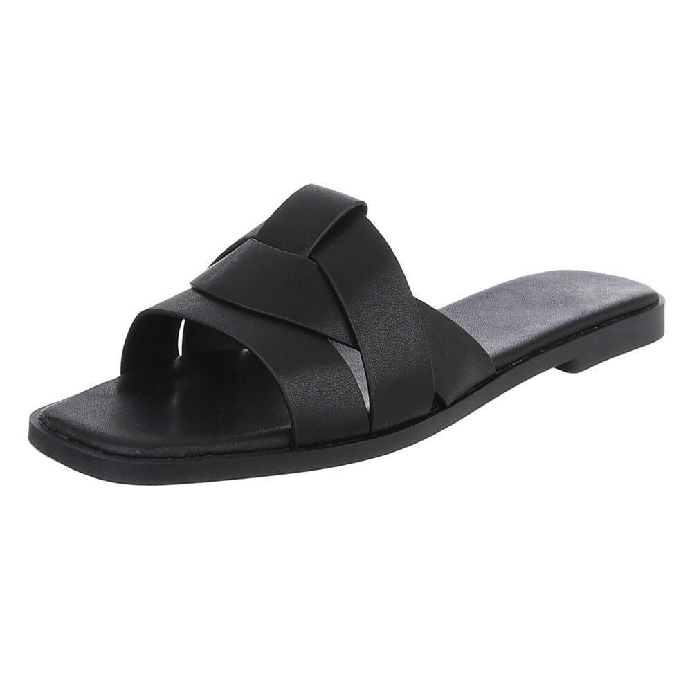 Ital-Design Stylische Slide-Sandalen mit Kreuzband für Damen Pantolette (91 günstig online kaufen